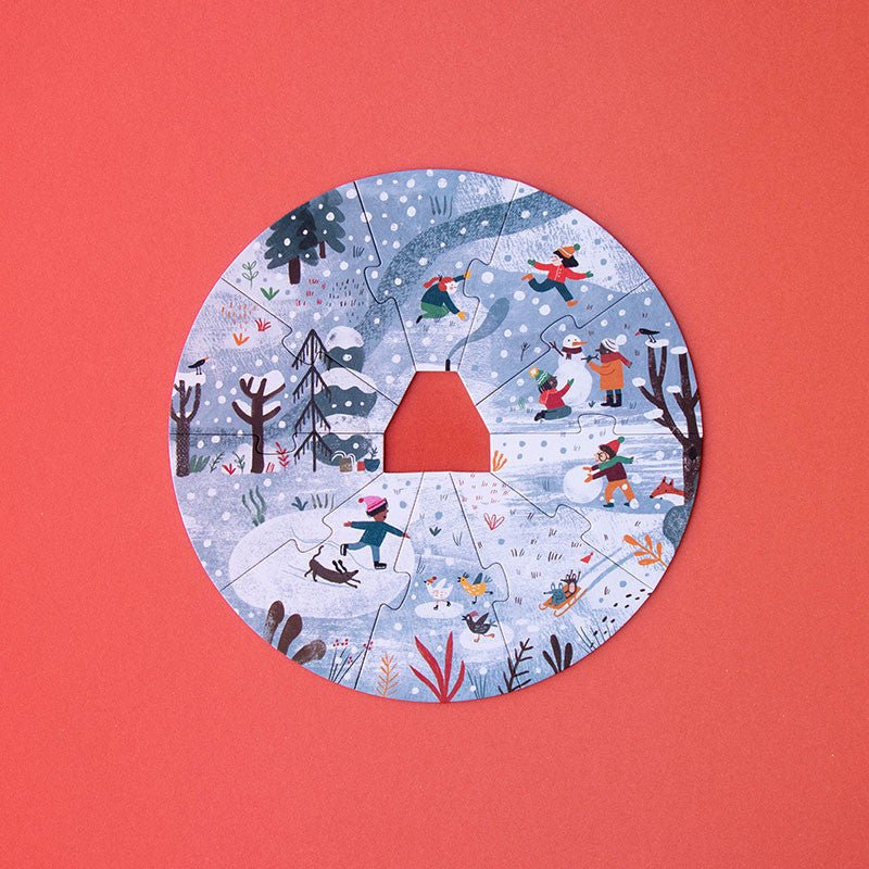 Puzzle circular pentru copii 4 anotimpuri "Un cămin pentru natură" | Londji - Londji - EmmaSiLuna.ro