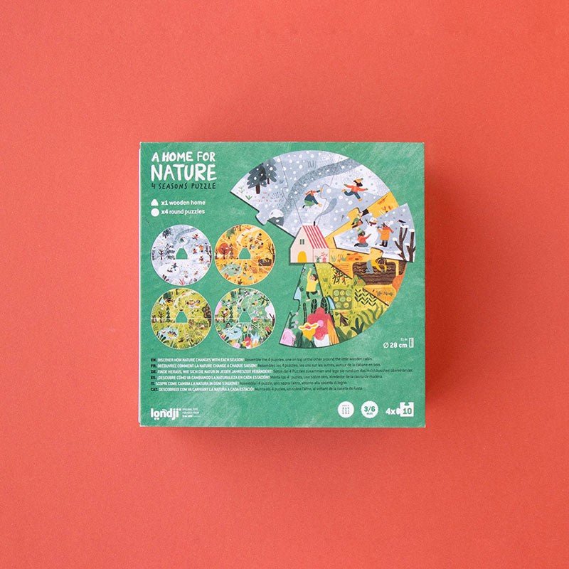 Puzzle circular pentru copii 4 anotimpuri "Un cămin pentru natură" | Londji - Londji - EmmaSiLuna.ro