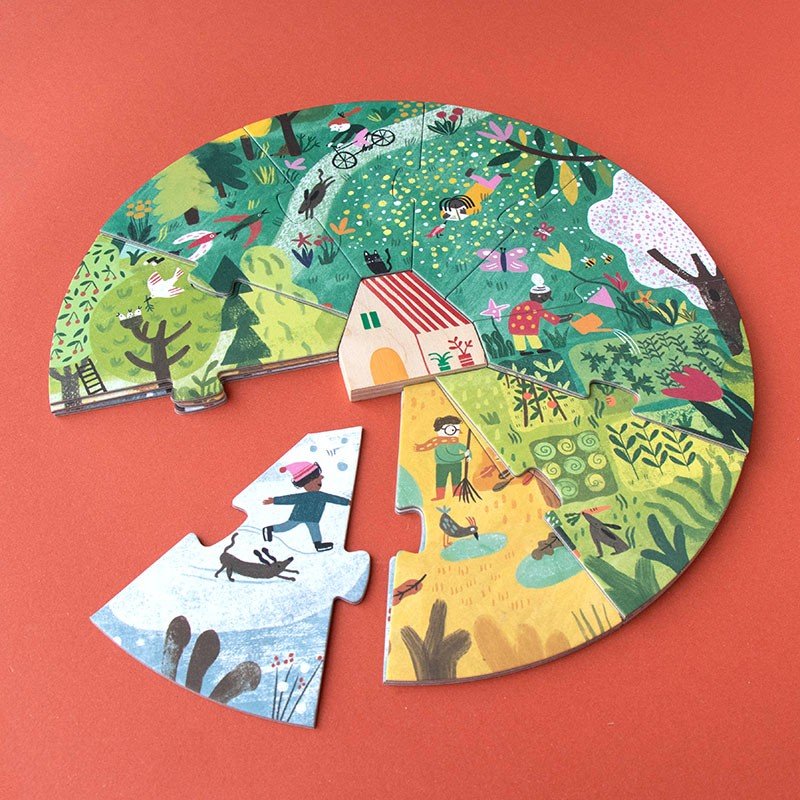 Puzzle circular pentru copii 4 anotimpuri "Un cămin pentru natură" | Londji - Londji - EmmaSiLuna.ro