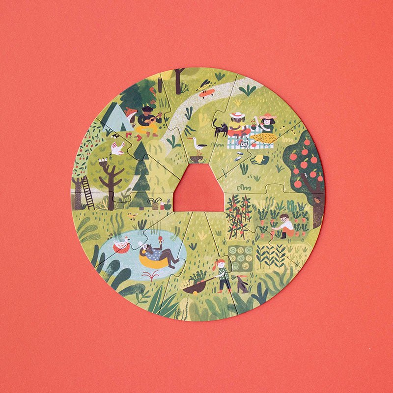 Puzzle circular pentru copii 4 anotimpuri "Un cămin pentru natură" | Londji - Londji - EmmaSiLuna.ro
