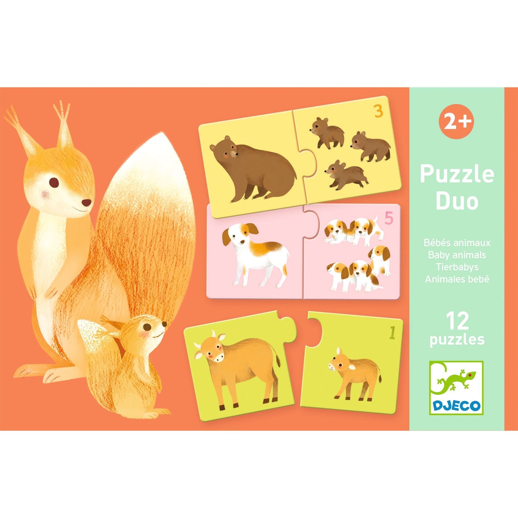 Puzzle - uri - Puzzle duo cu autocorecție - Asociere mamă - pui, 2+ ani | Djeco - 4