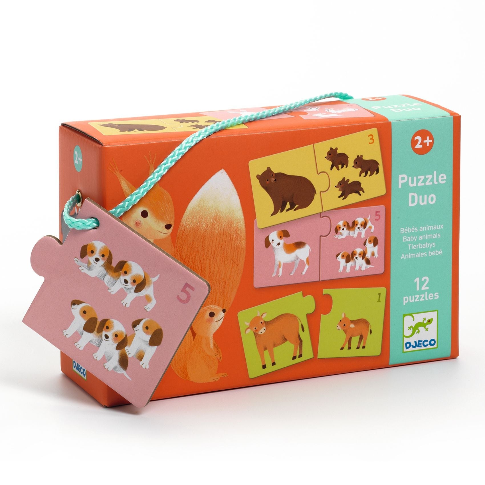 Puzzle - uri - Puzzle duo cu autocorecție - Asociere mamă - pui, 2+ ani | Djeco - 1