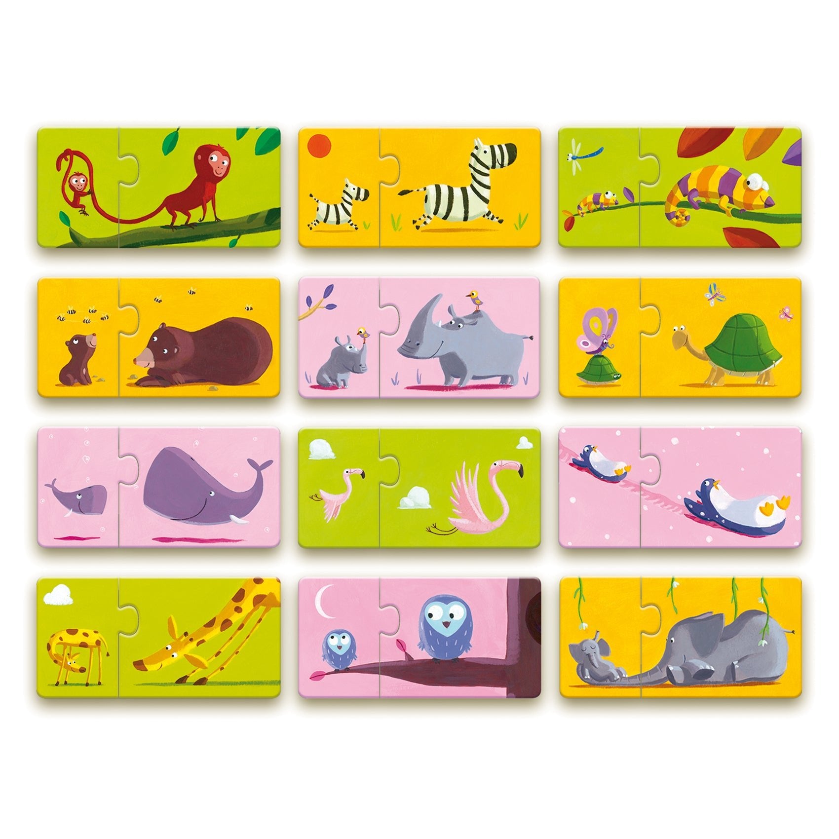 Puzzle - uri - Puzzle duo cu autocorecție - Mama şi puiul ei, 2+ ani | Djeco - 3