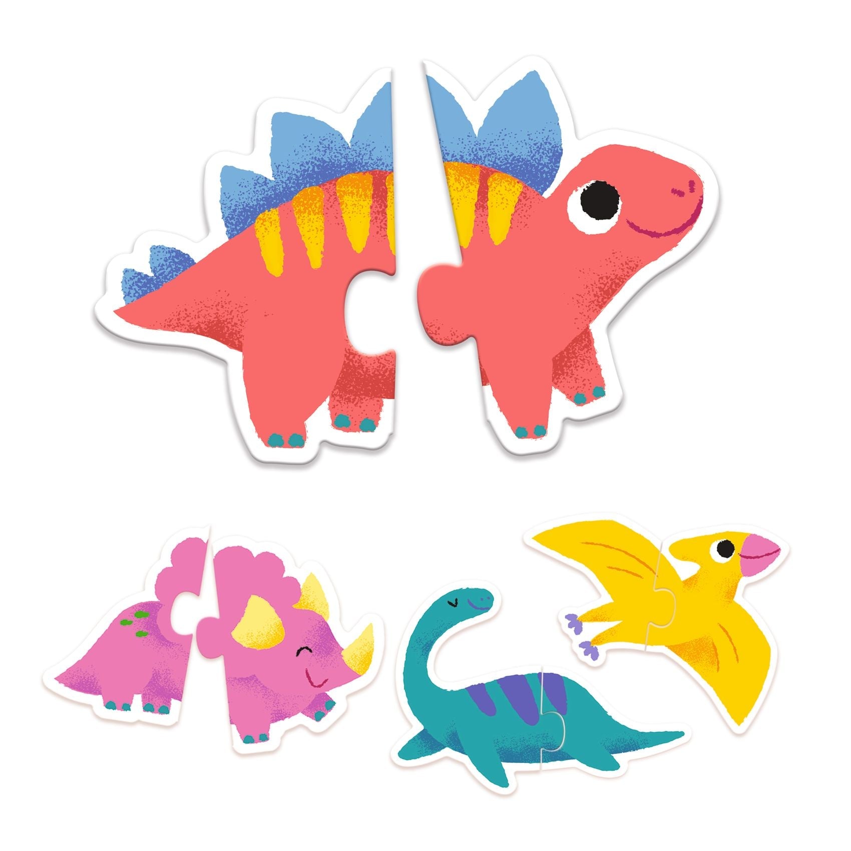 Puzzle - uri - Puzzle duo cu autocorecție - Micii Dinozauri, 2+ ani | Djeco - 4