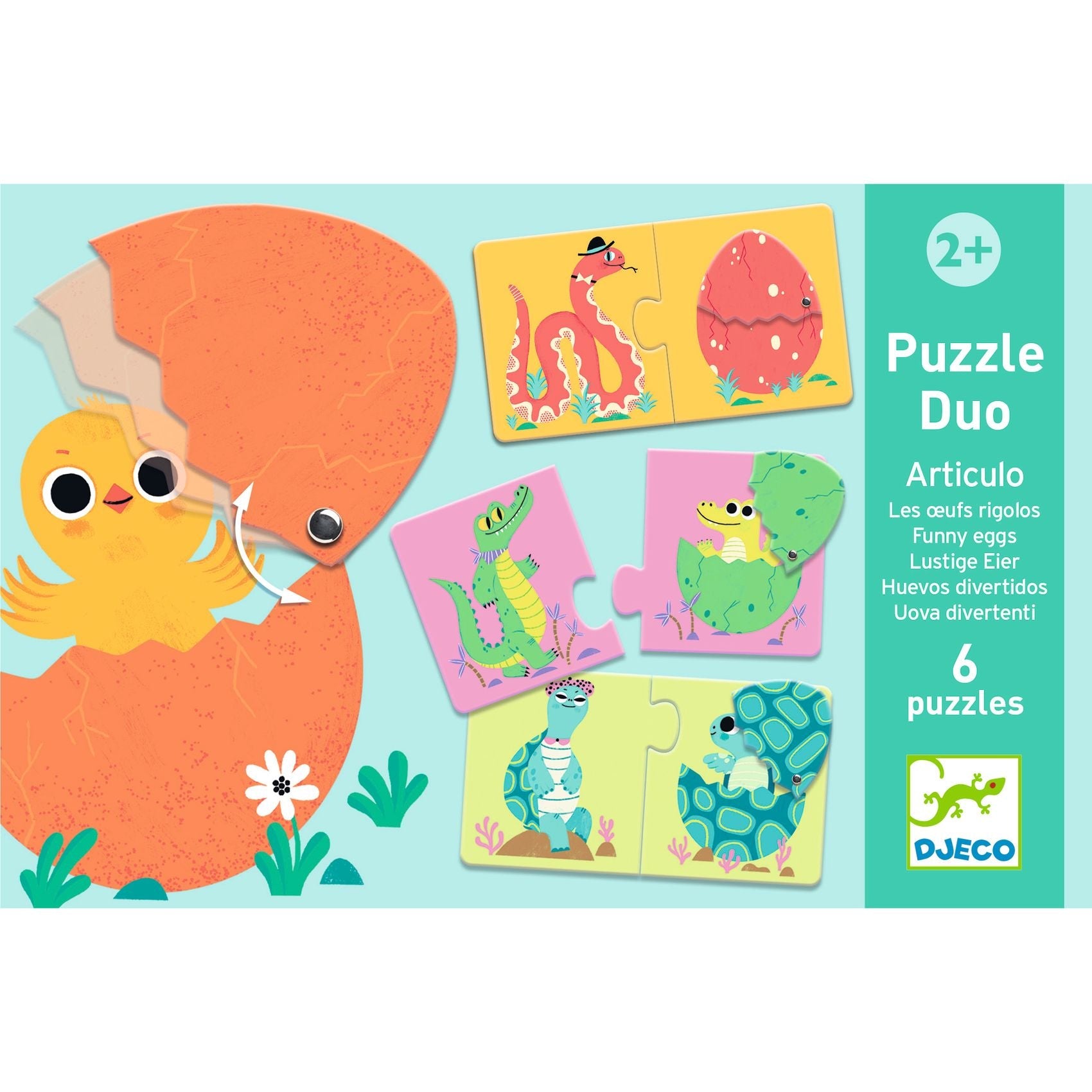 Puzzle - uri - Puzzle duo cu autocorecție - Puiul din ou, 2+ ani | Djeco - 5