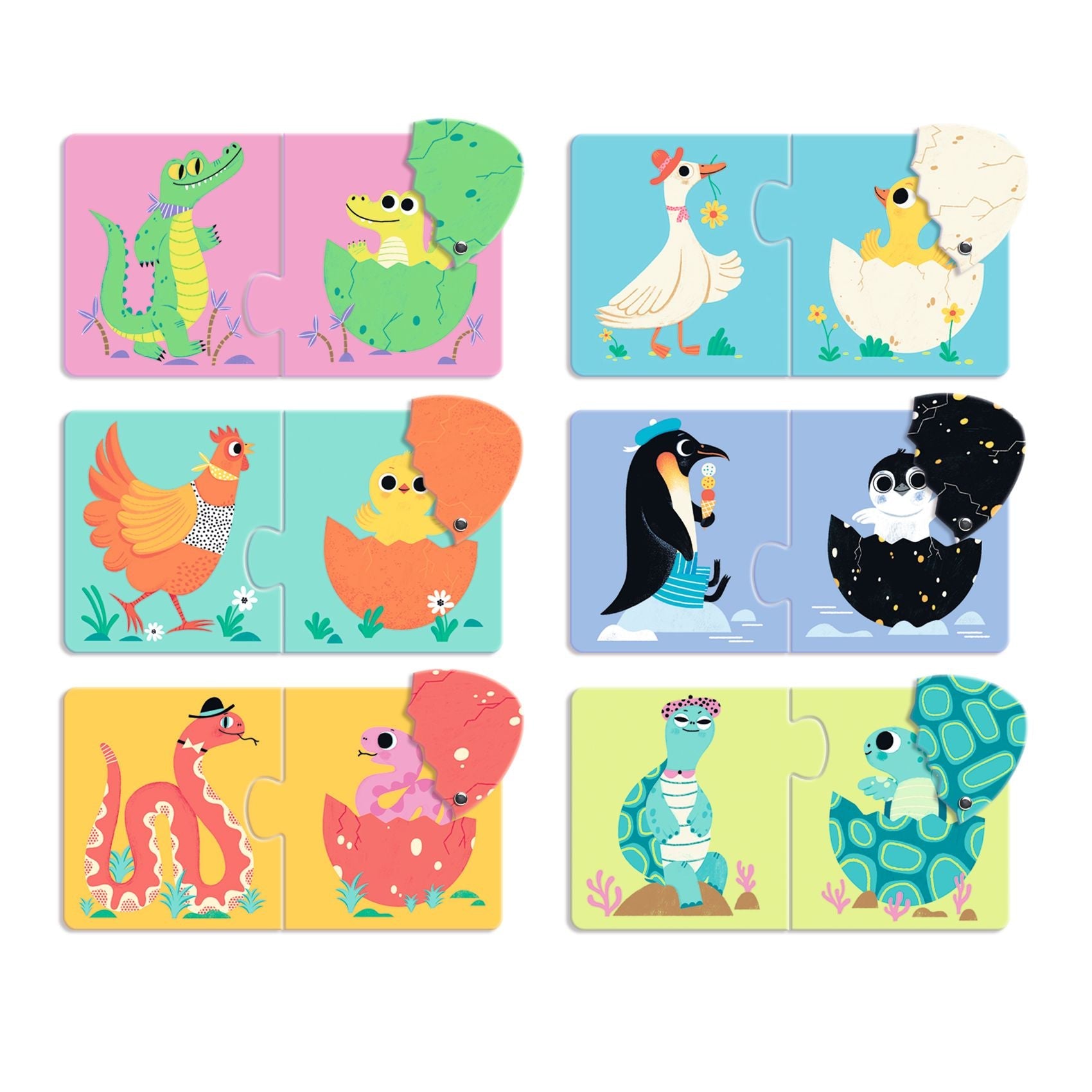 Puzzle - uri - Puzzle duo cu autocorecție - Puiul din ou, 2+ ani | Djeco - 3