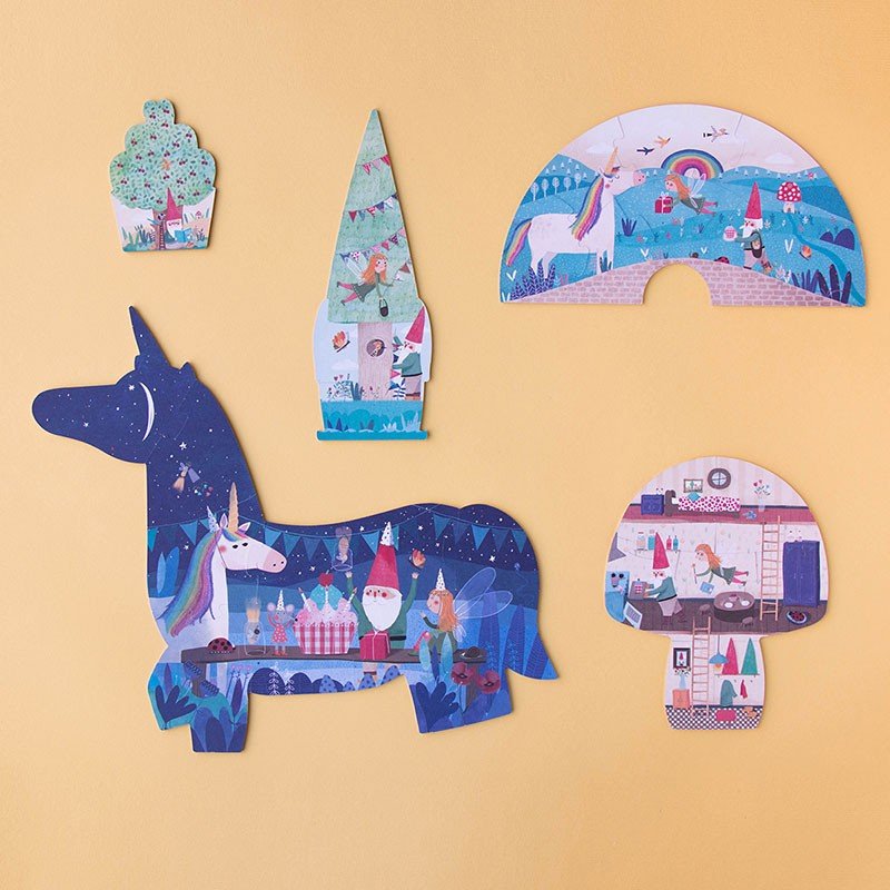 Puzzle evolutiv și reversibil pentru copii "Petrecerea unicornului" | Londji - Londji - EmmaSiLuna.ro
