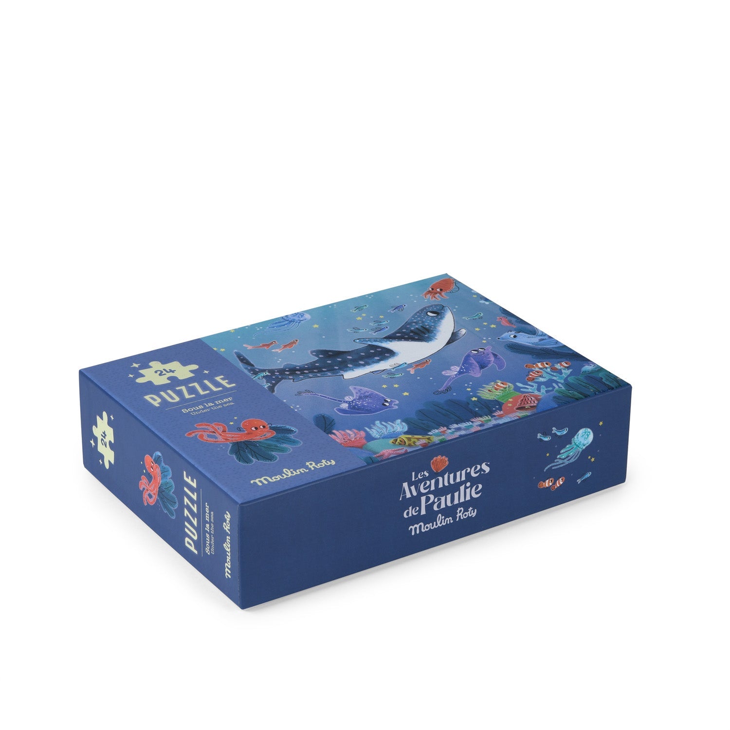 Puzzle fosforescent pentru copii "Sous la mer" | Moulin Roty - Moulin Roty - EmmaSiLuna.ro