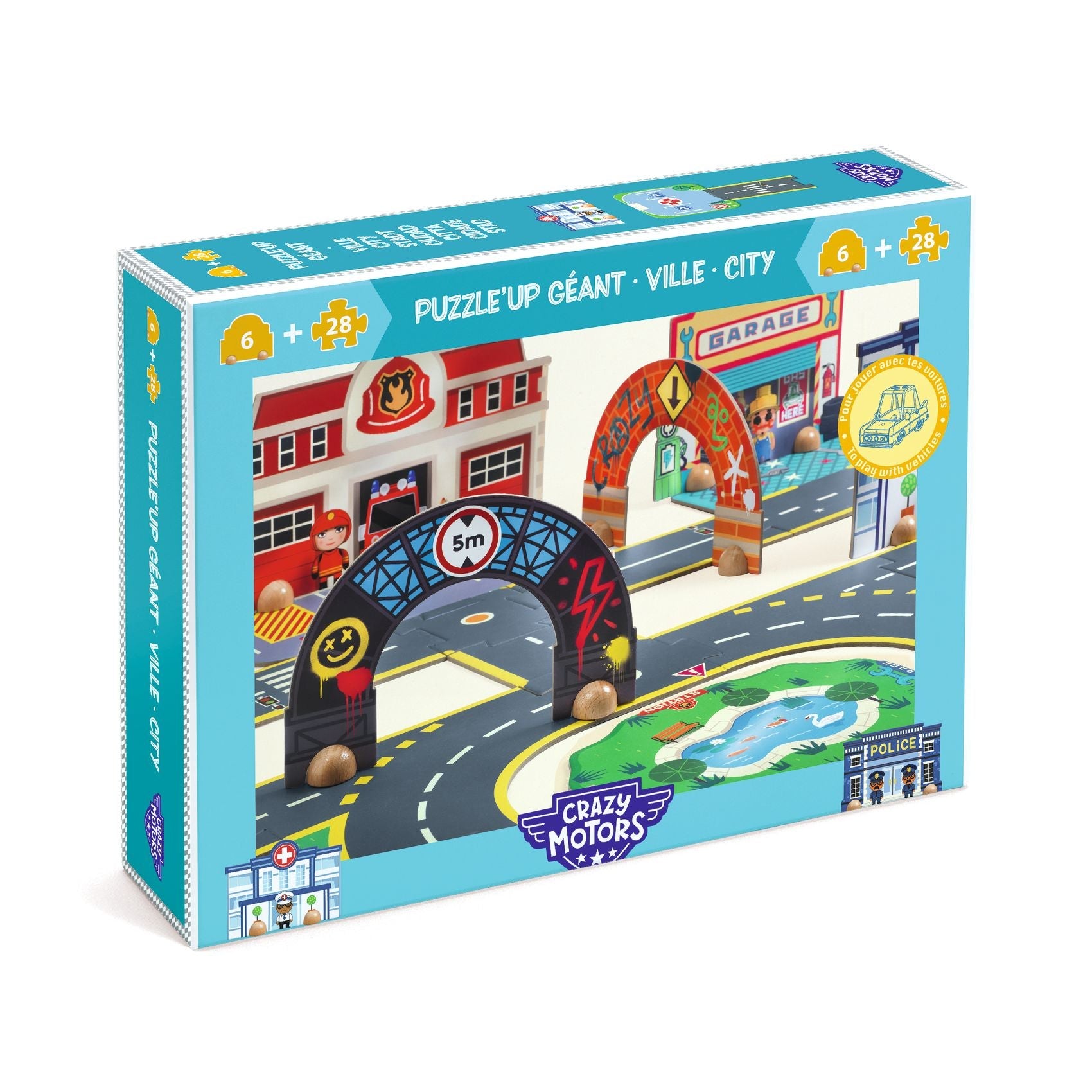 Puzzle - uri - Puzzle gigant 3D - Oraşul, 34 piese, 3+ ani | Djeco - 1
