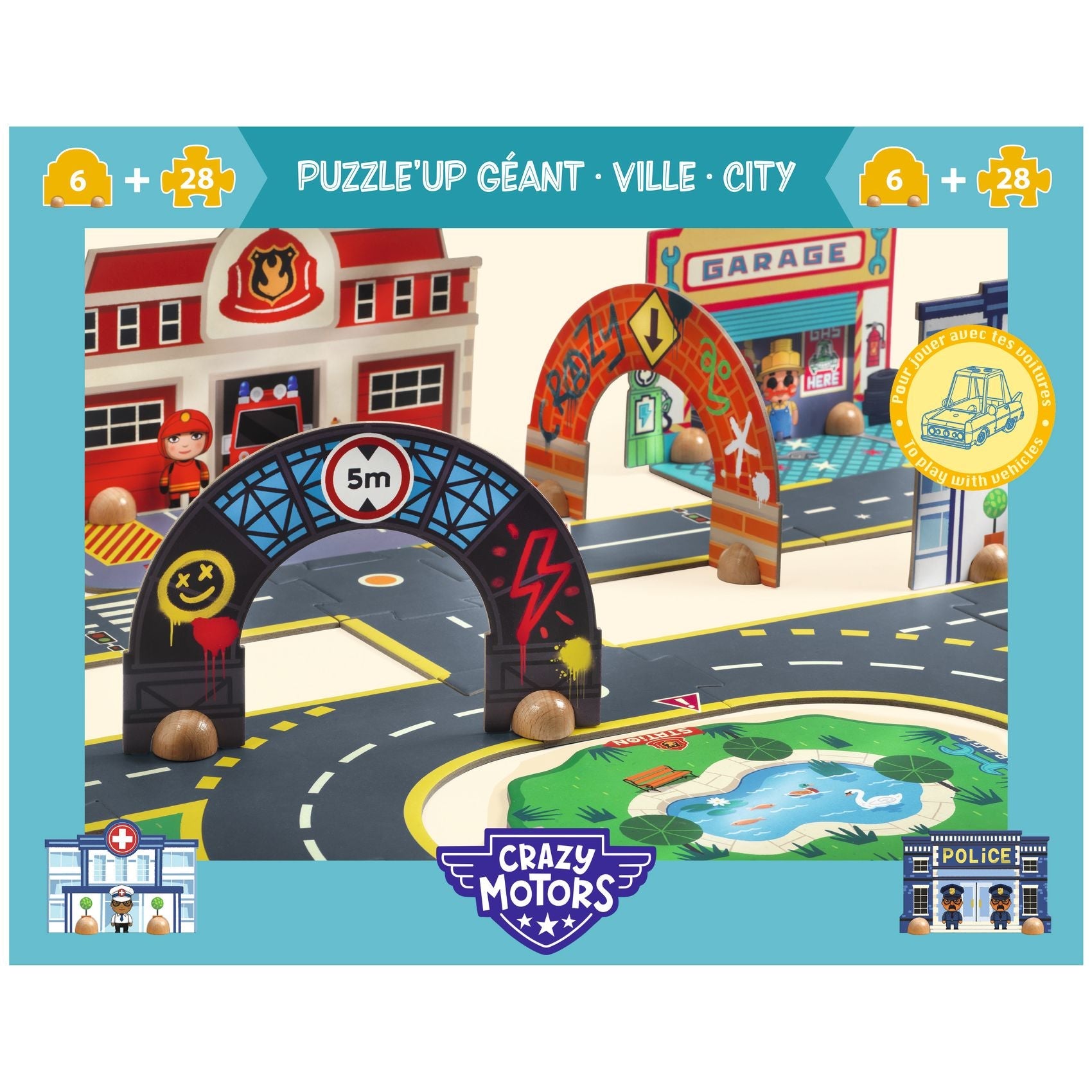 Puzzle - uri - Puzzle gigant 3D - Oraşul, 34 piese, 3+ ani | Djeco - 10