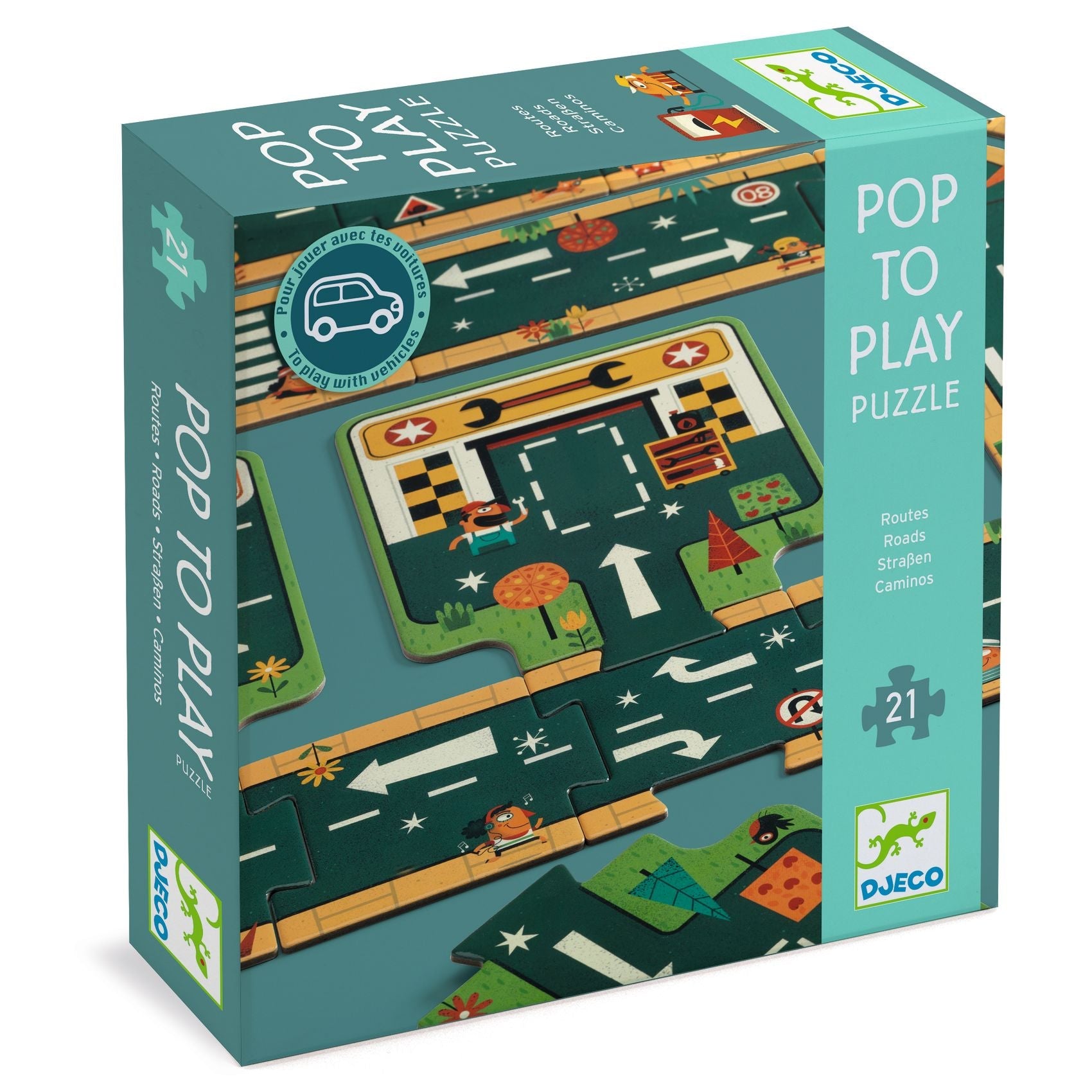 Puzzle - Puzzle gigant Circuit Drumuri, Pop to play | Djeco - 1