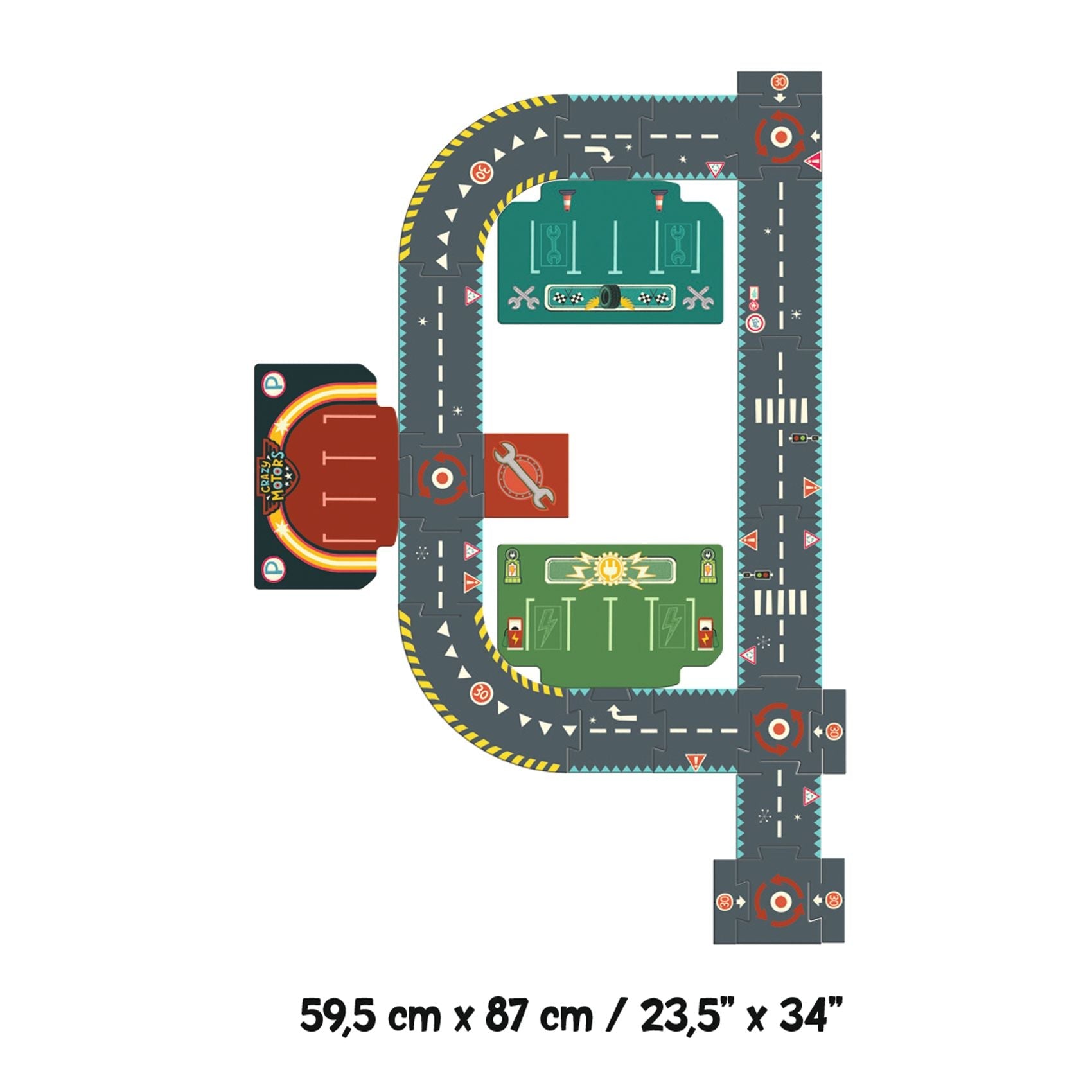 Puzzle - Puzzle gigant Circuit Urban Crazy Motors | Djeco - 3