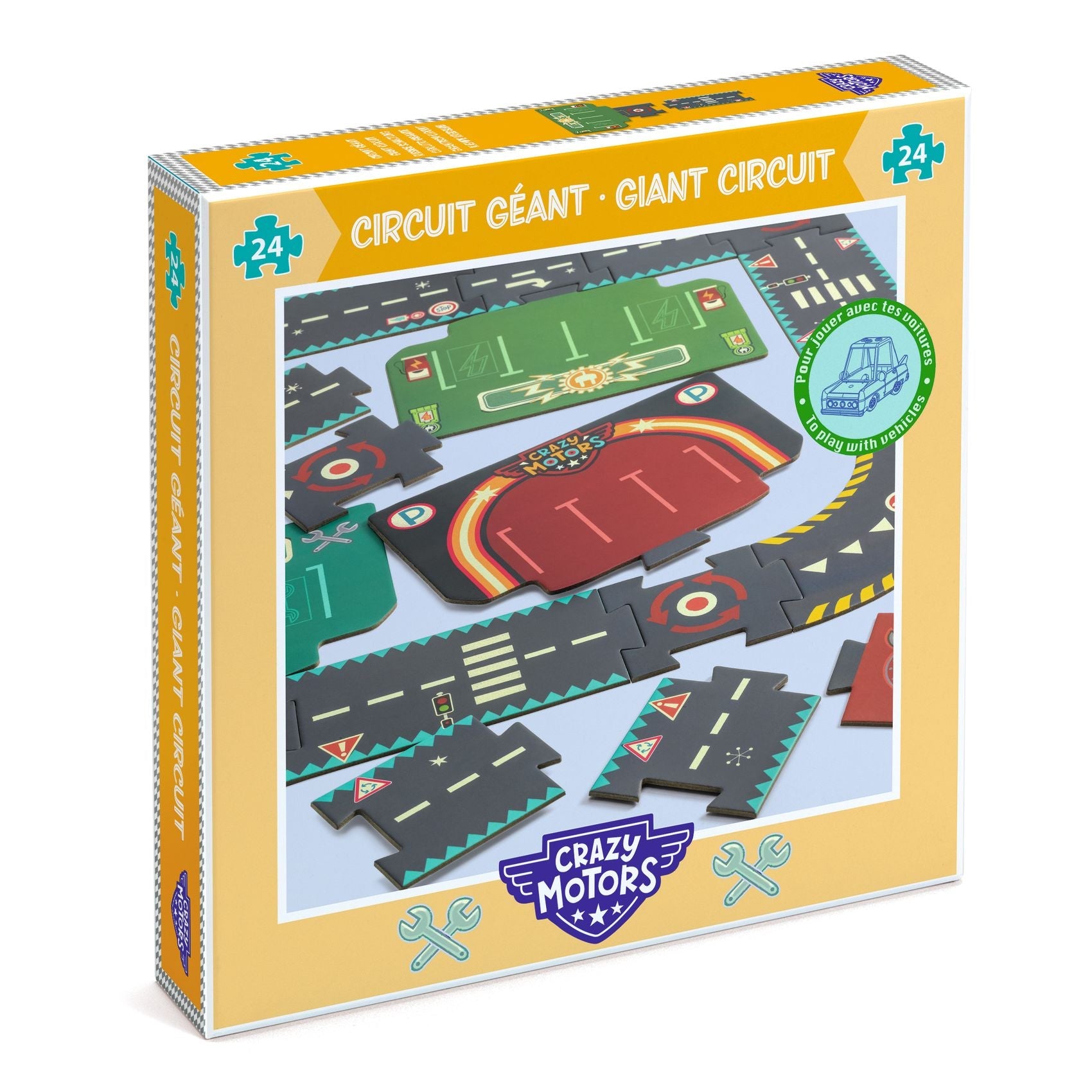 Puzzle - Puzzle gigant Circuit Urban Crazy Motors | Djeco - 1