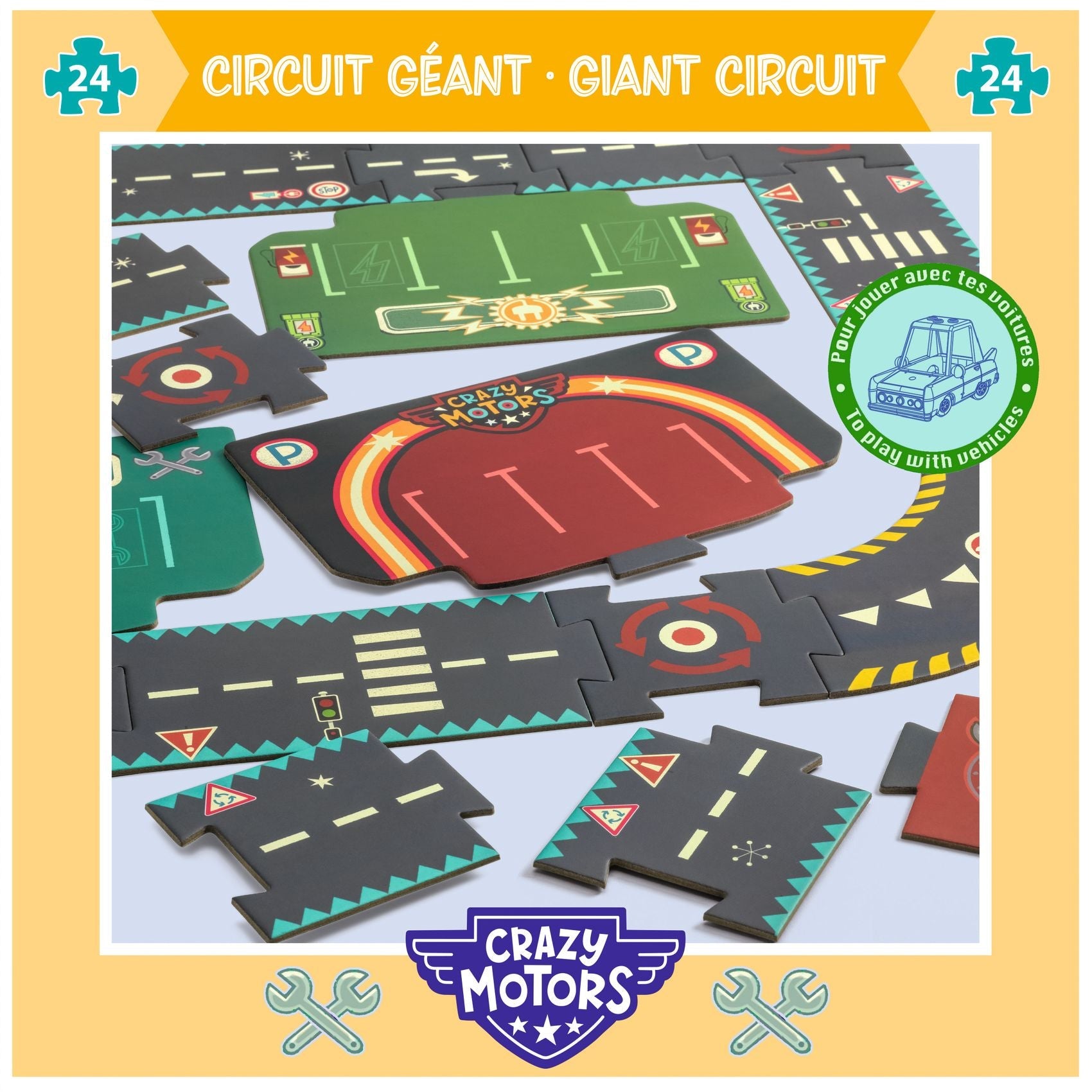 Puzzle - Puzzle gigant Circuit Urban Crazy Motors | Djeco - 6