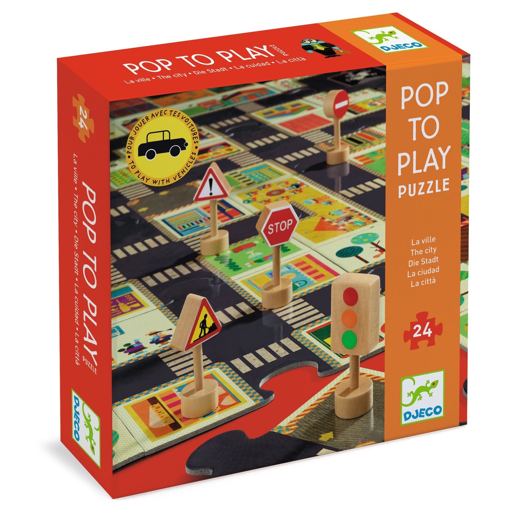 Puzzle - Puzzle gigant Oraşul, Pop to play | Djeco - 1