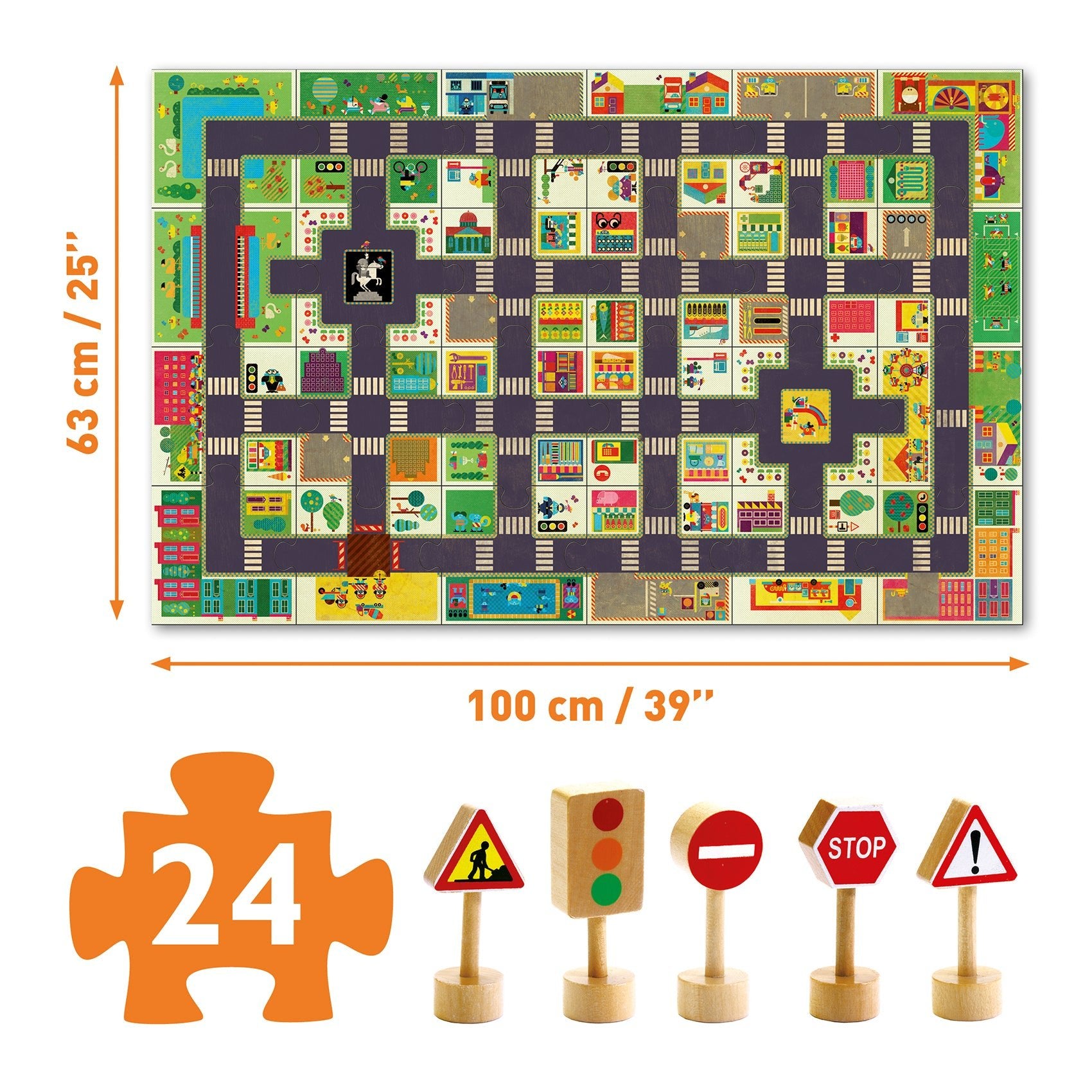 Puzzle - Puzzle gigant Oraşul, Pop to play | Djeco - 2