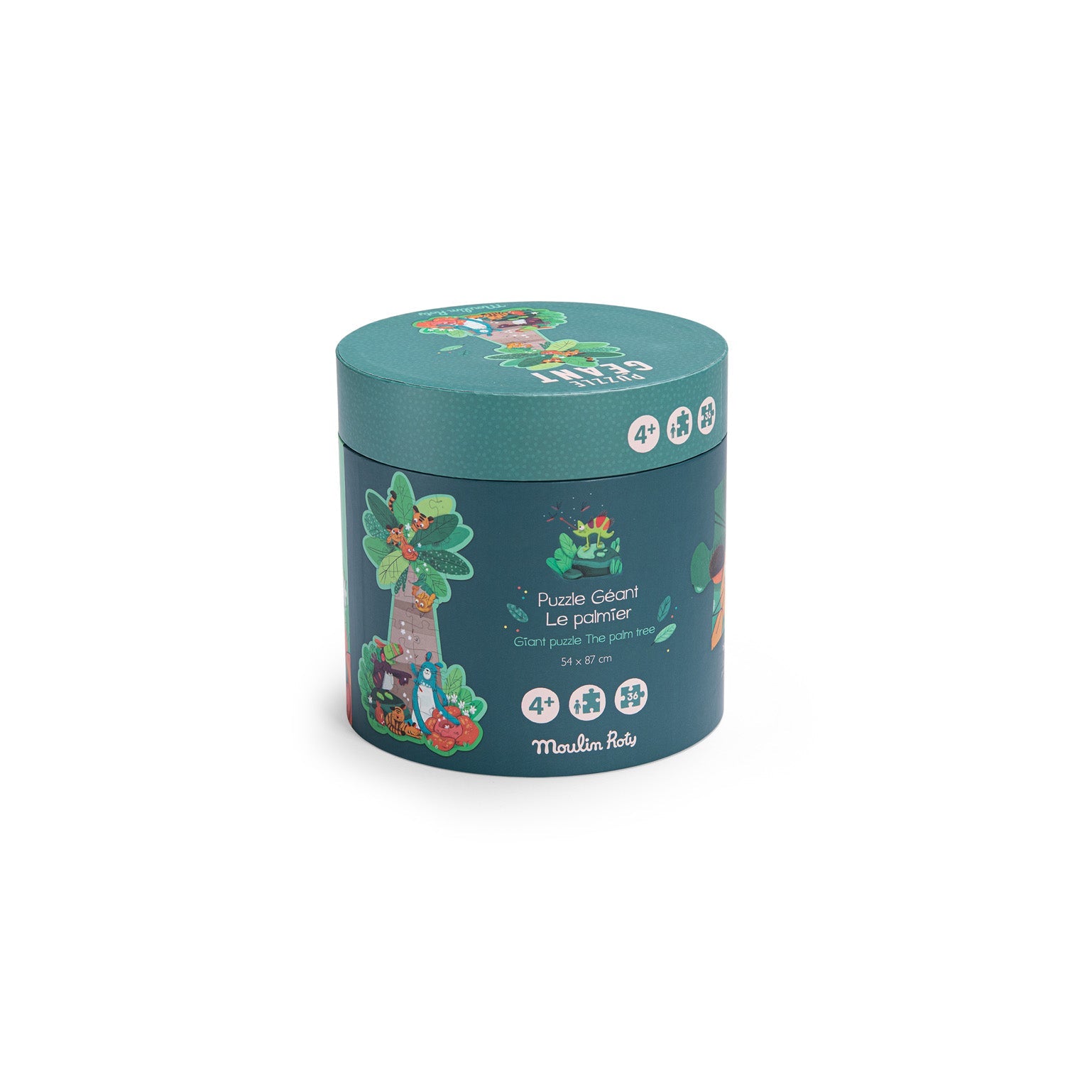 Puzzle gigant pentru copii în formă de palmier "Dans la jungle" | Moulin Roty - Moulin Roty - EmmaSiLuna.ro