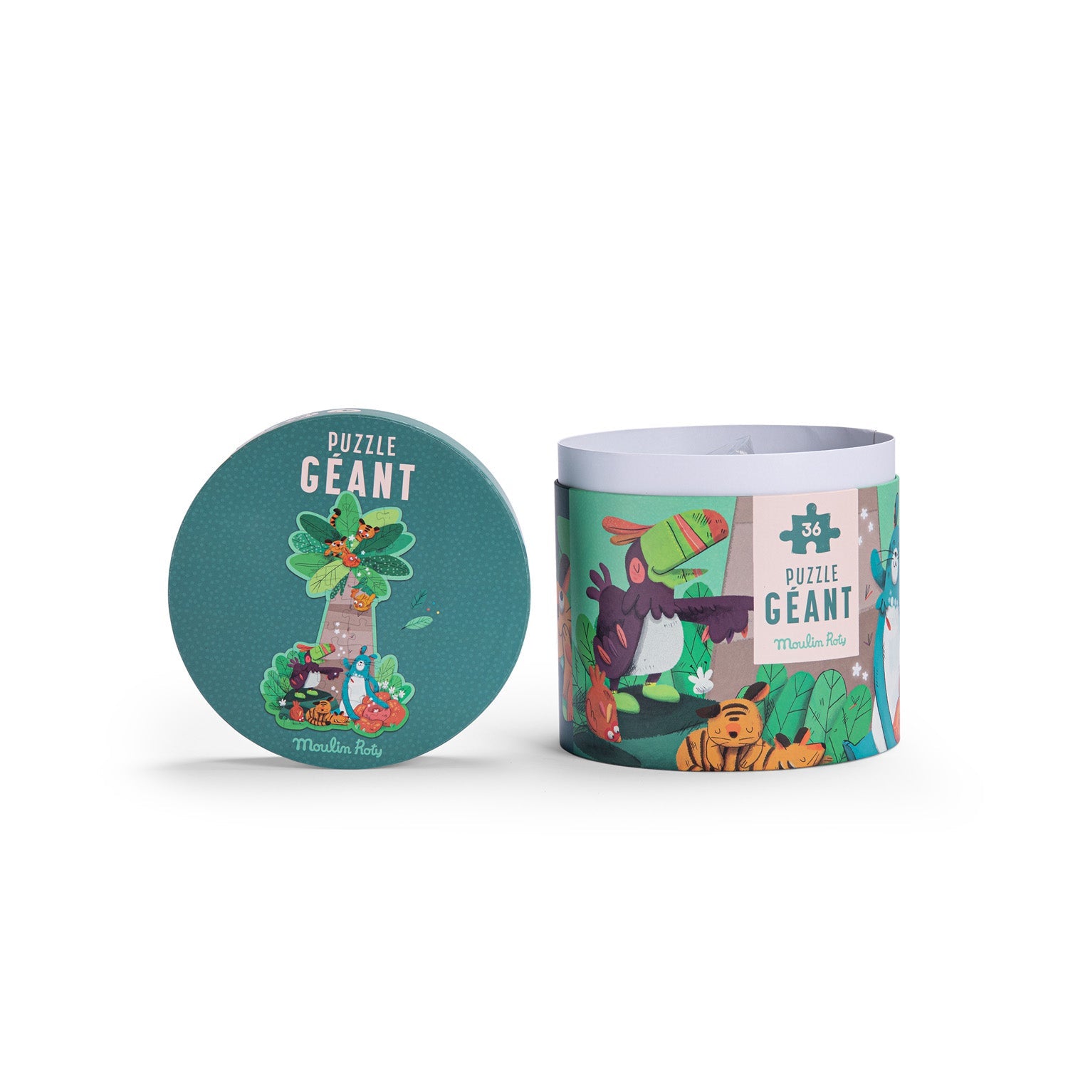 Puzzle gigant pentru copii în formă de palmier "Dans la jungle" | Moulin Roty - Moulin Roty - EmmaSiLuna.ro