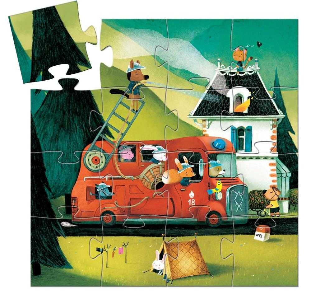 Puzzle - Puzzle Maşina de pompieri | Djeco - 2