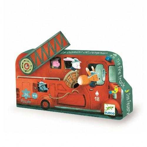 Puzzle - Puzzle Maşina de pompieri | Djeco - 4