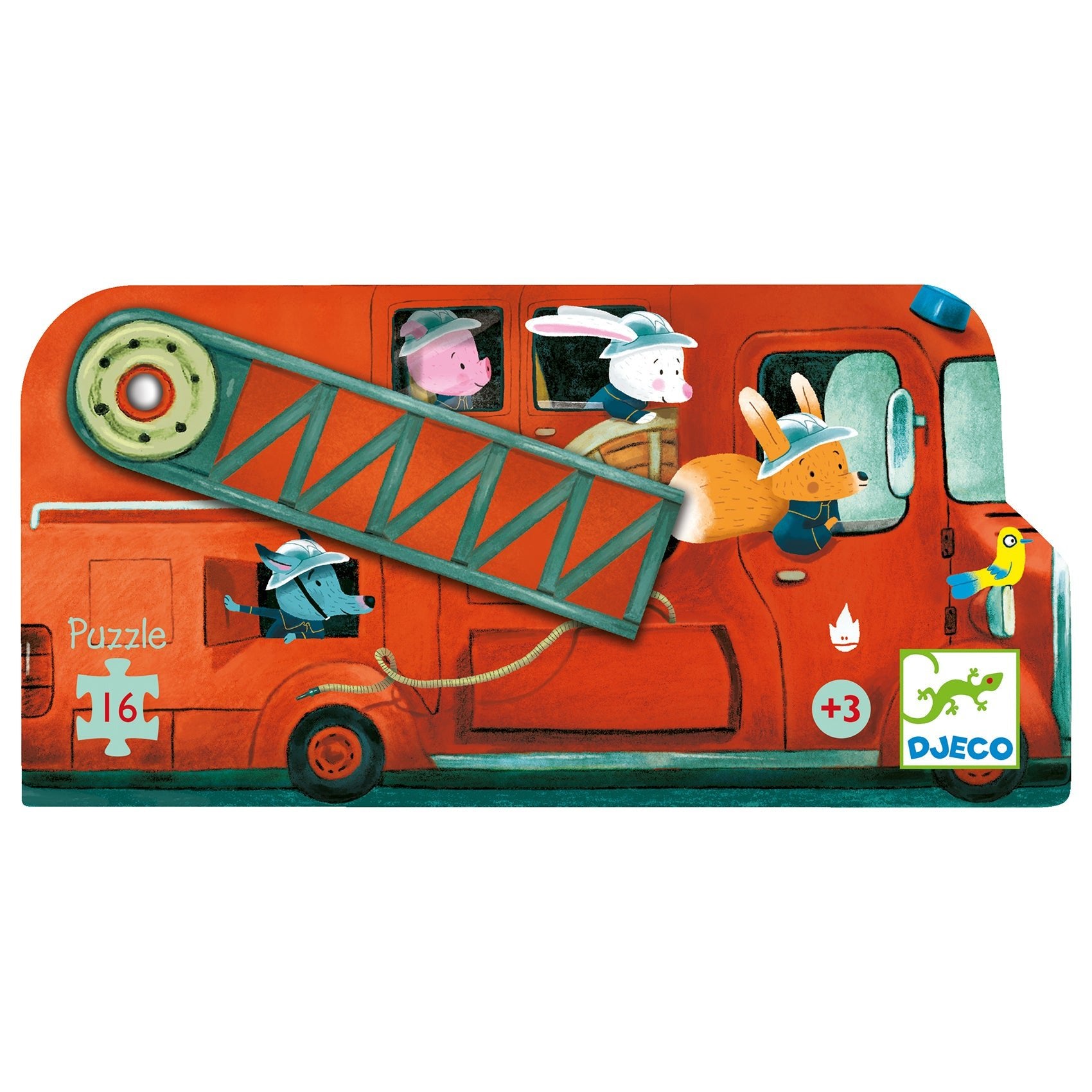 Puzzle - Puzzle Maşina de pompieri | Djeco - 5