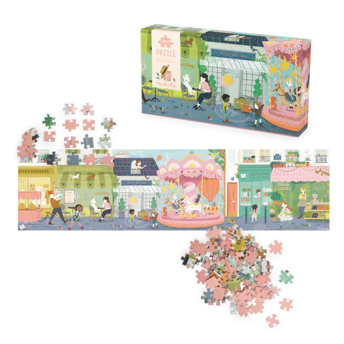 Puzzle - uri - Puzzle pentru copii - Les Parisiennes 10 rue des Lilas, 350 piese, 7+ ani | Moulin Roty - 3