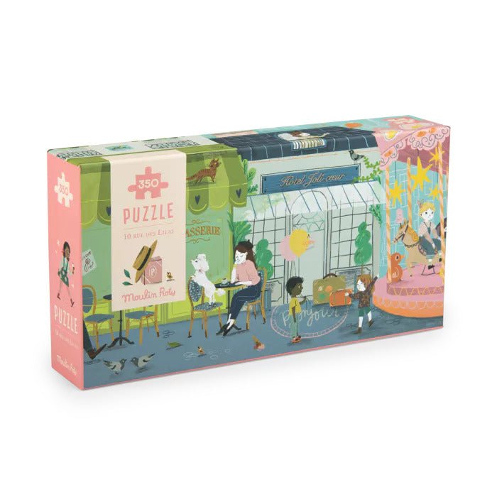 Puzzle - uri - Puzzle pentru copii - Les Parisiennes 10 rue des Lilas, 350 piese, 7+ ani | Moulin Roty - 1