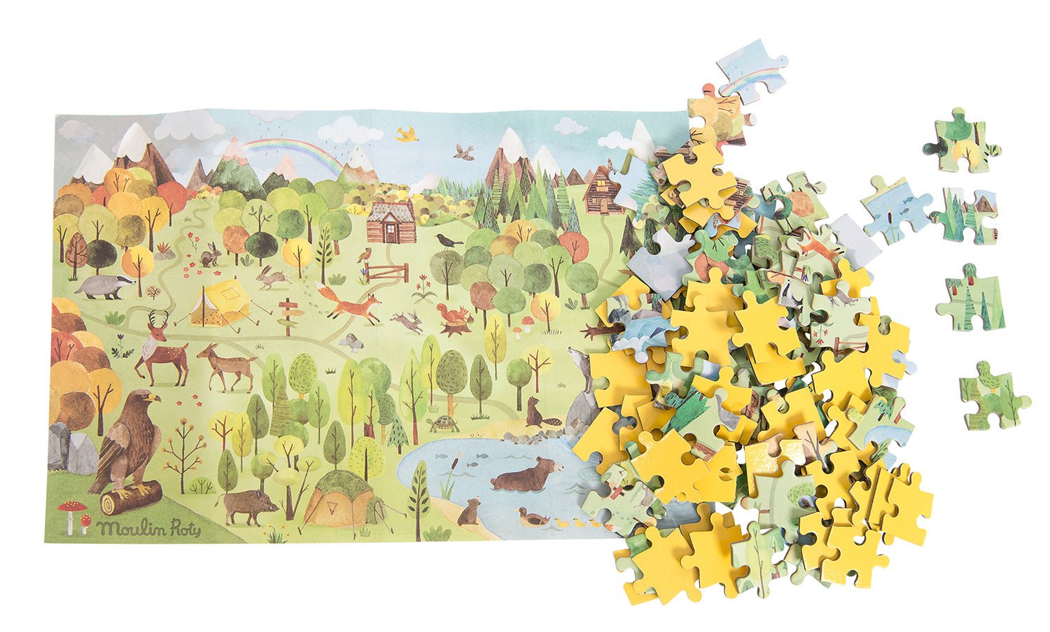 Puzzle pentru copiii exploratori "La Foret" | Moulin Roty - Moulin Roty - EmmaSiLuna.ro
