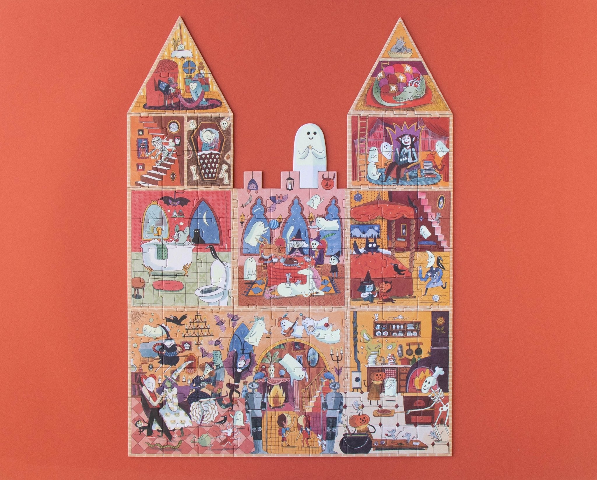 Puzzle - Puzzle reversibil şi fluorescent Castelul bântuit | Londji - 6