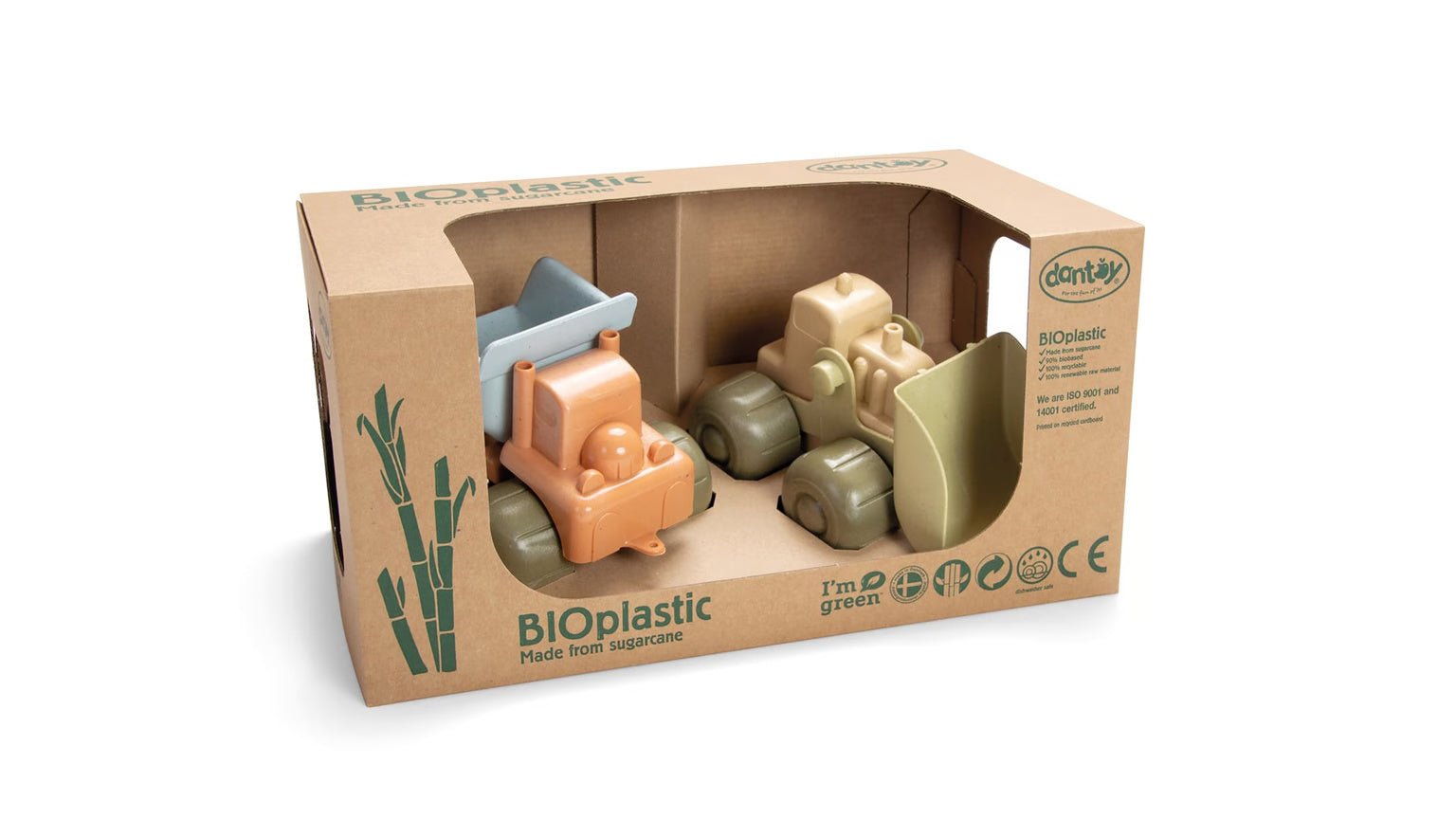 Set 2 vehicule de construcție pentru copii, din BIOplastic fabricat din trestie de zahăr | Dantoy EmmaSiLuna.ro