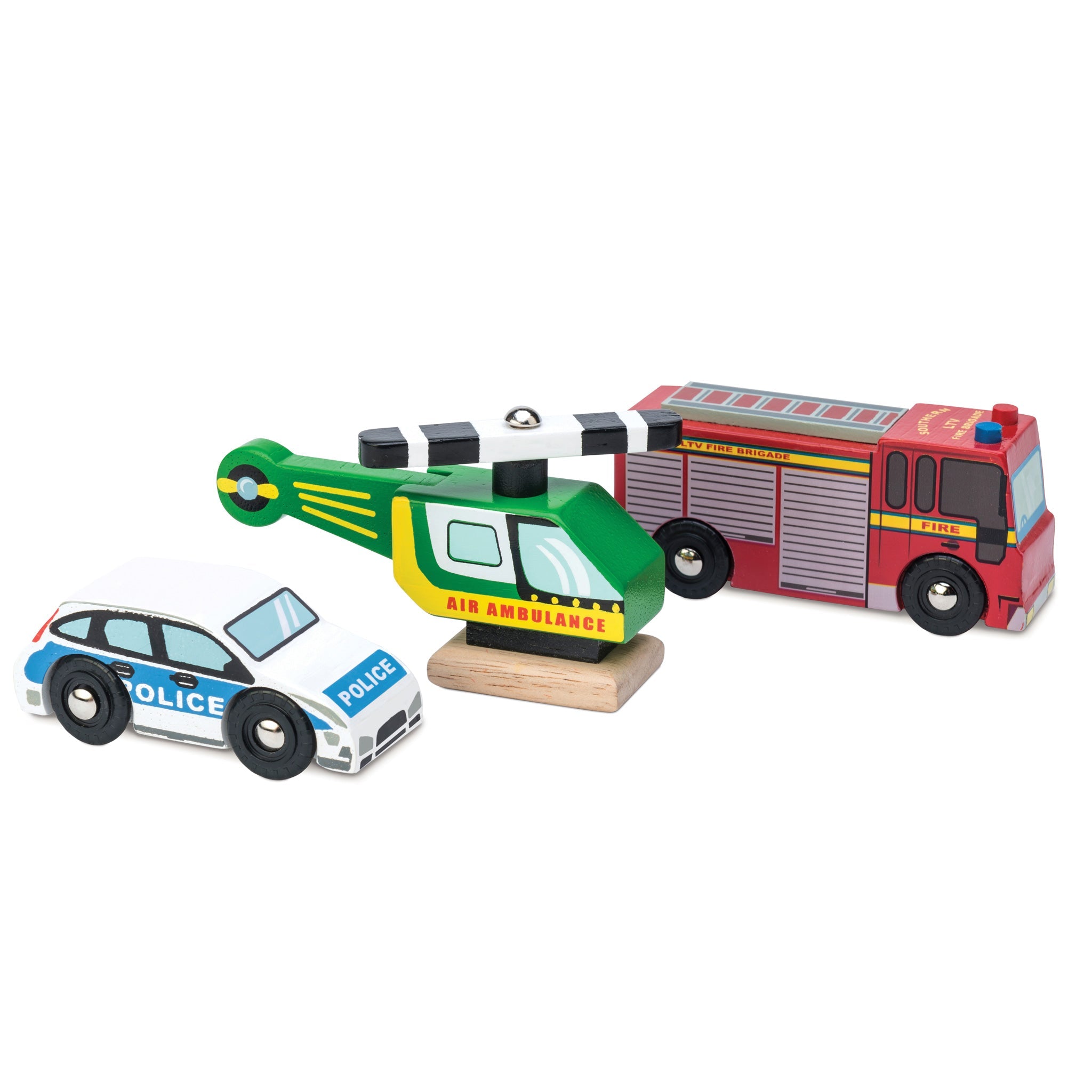 Vehicule de jucărie - Set 3 vehicule de urgență din lemn, 3+ ani | Le Toy Van - 2