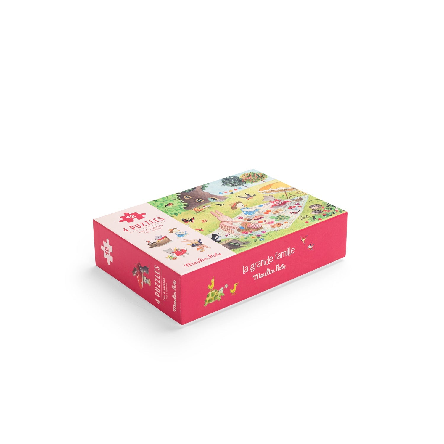 Set 4 mini puzzle - uri cu anotimpuri "Des saisons" | Moulin Roty - Moulin Roty - EmmaSiLuna.ro