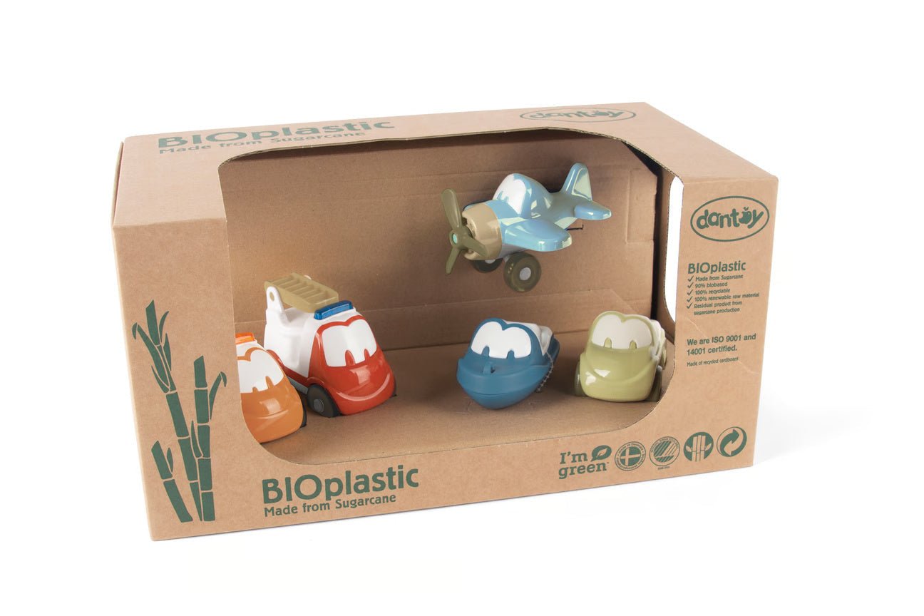 Vehicule - Set 5 vehicule "Funcars" din BIOplastic fabricat din trestie de zahăr | Dantoy