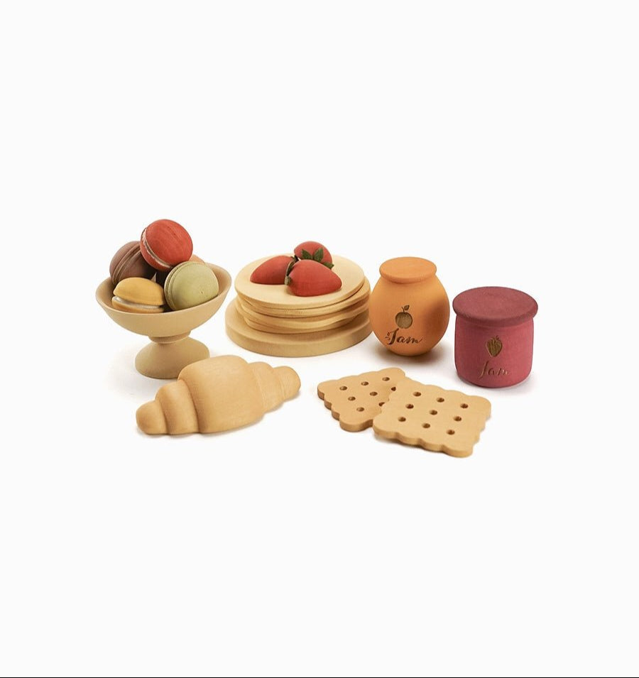 Set de joacă din lemn - Deserturi şi fructe | Sabo Concept - Sabo Concept - EmmaSiLuna.ro