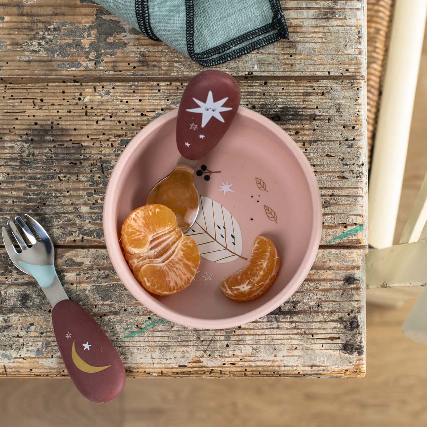 Set de veselă - Set de veselă din silicon pentru copii, "Après la pluie" | Moulin Roty - 9