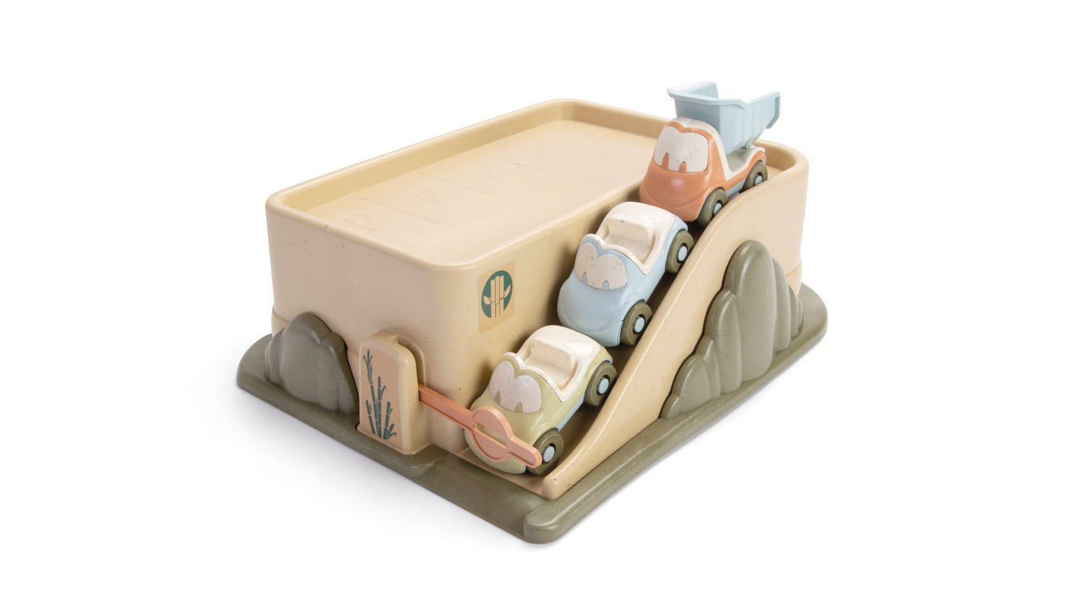 Vehicule - Set garaj cu 3 mașinuțe pastelate "Funcars" din BIOplastic fabricat din trestie de zahăr | Dantoy