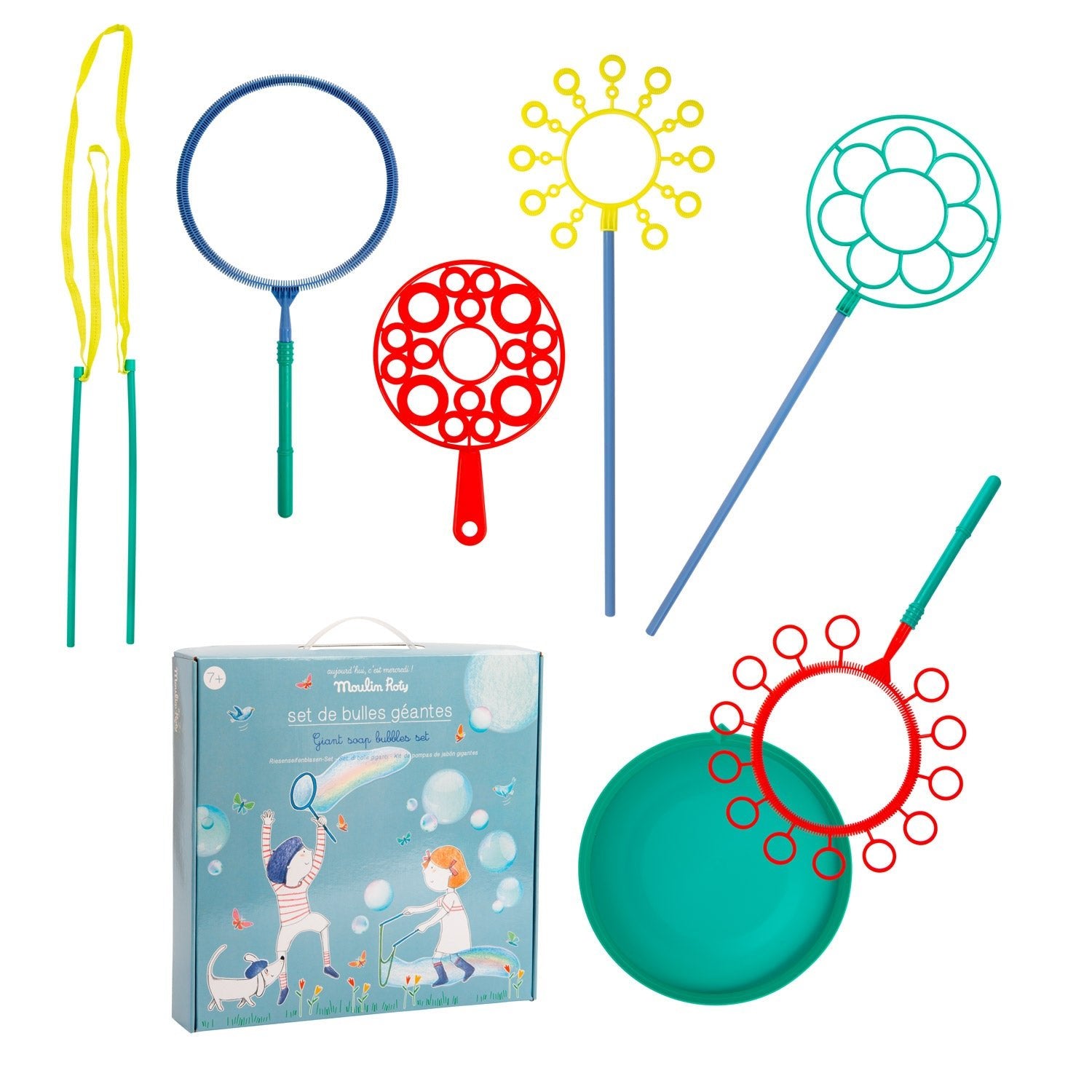 Jucării de exterior - Set pentru baloane de săpun uriaşe, 6 ustensile, 7+ ani | Moulin Roty - 3