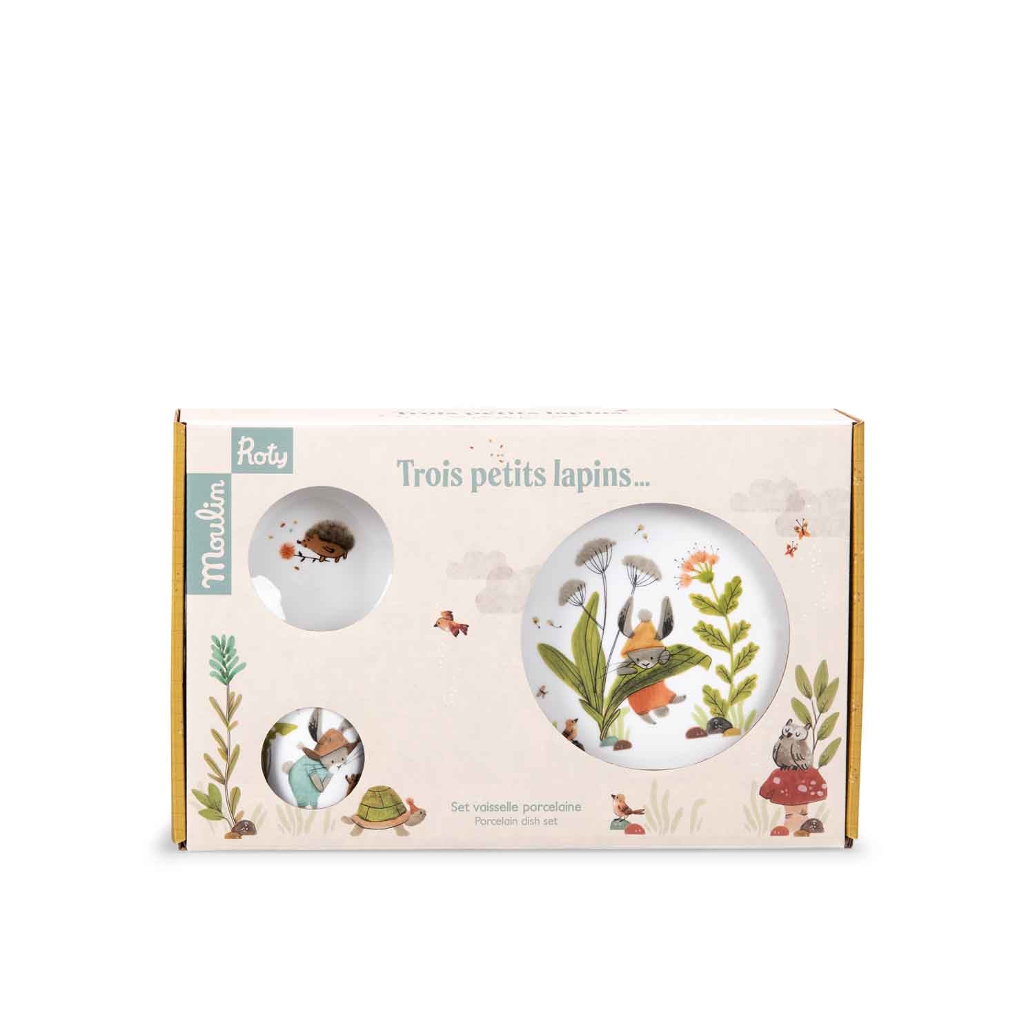 Set de veselă - Set veselă din porțelan, Trois Petits Lapins, 3+ ani | Moulin Roty - 2