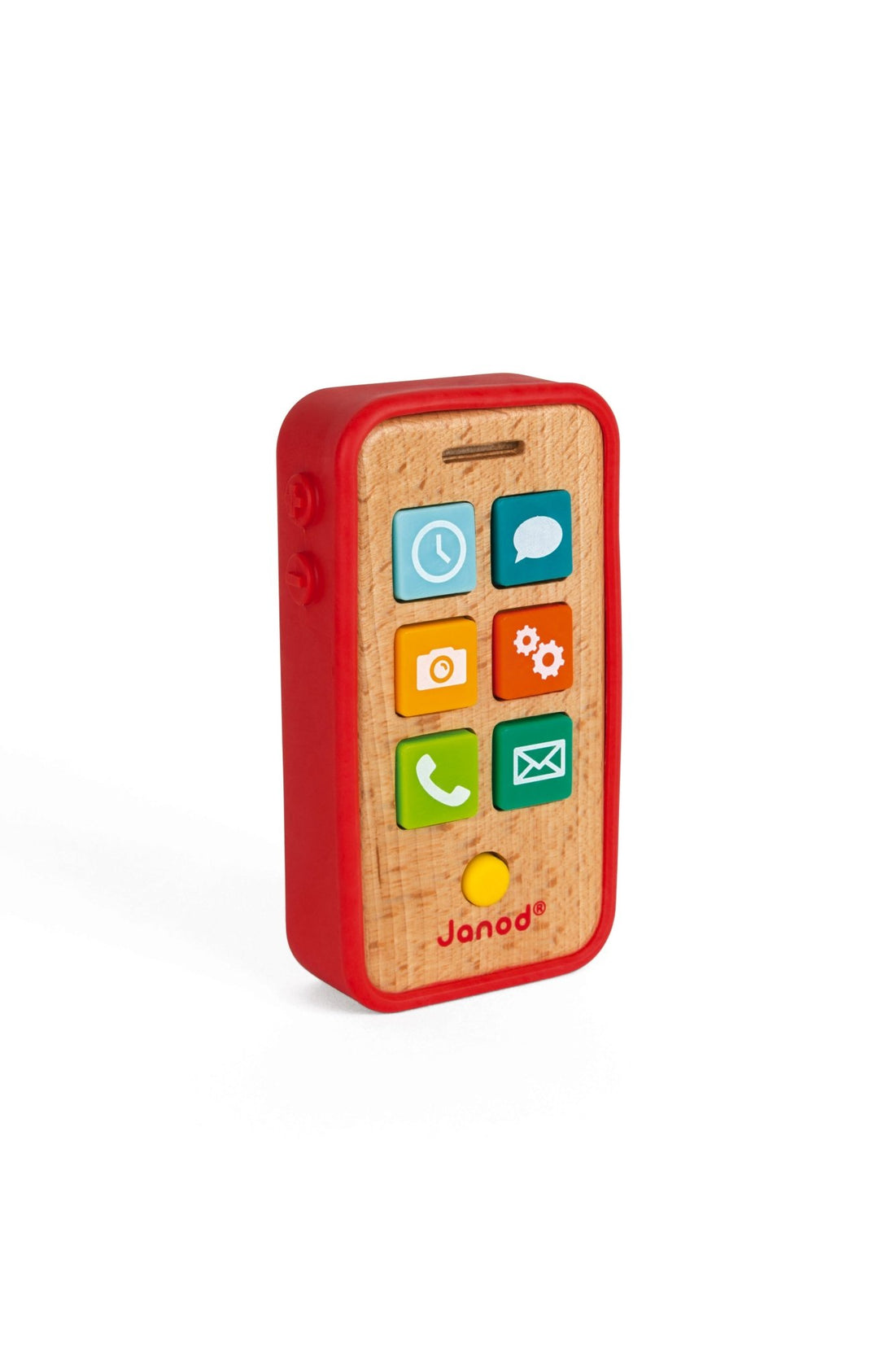 Jocuri şi jucării de rol - Telefon din lemn cu sunete pentru copii, 18+ luni | Janod - 1