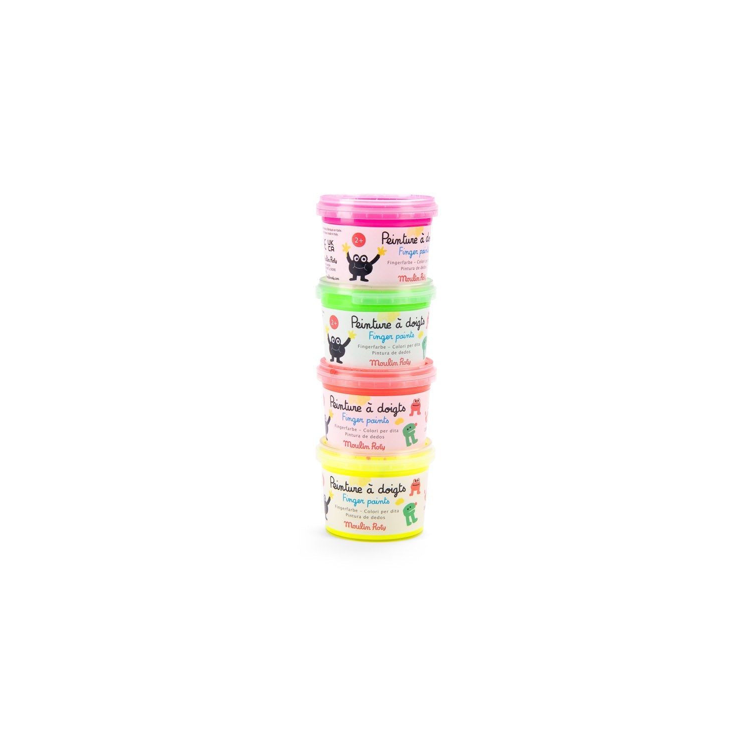 Vopsea neon pentru pictura cu degete "Les Schmouks" | Moulin Roty - Moulin Roty - EmmaSiLuna.ro