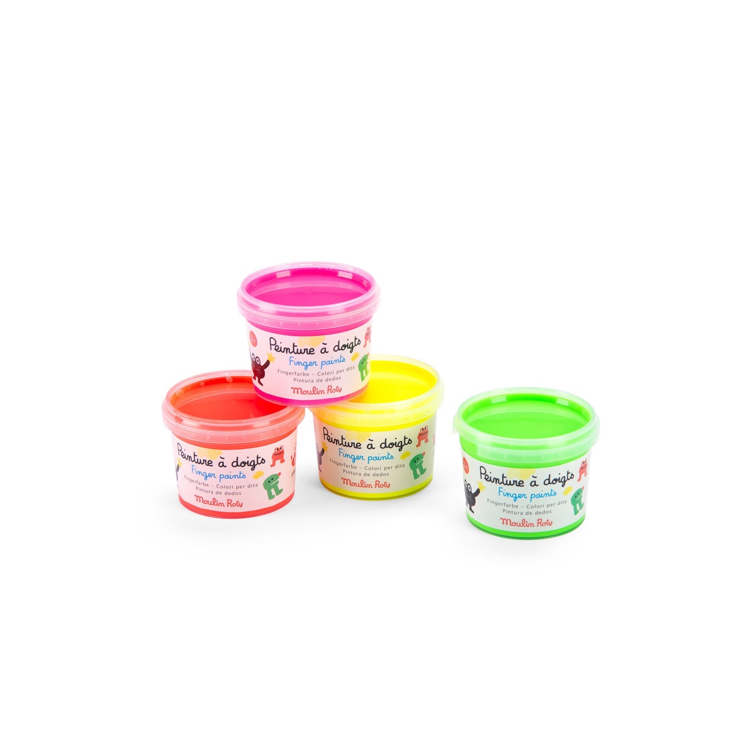 Vopsea neon pentru pictura cu degete "Les Schmouks" | Moulin Roty - Moulin Roty - EmmaSiLuna.ro