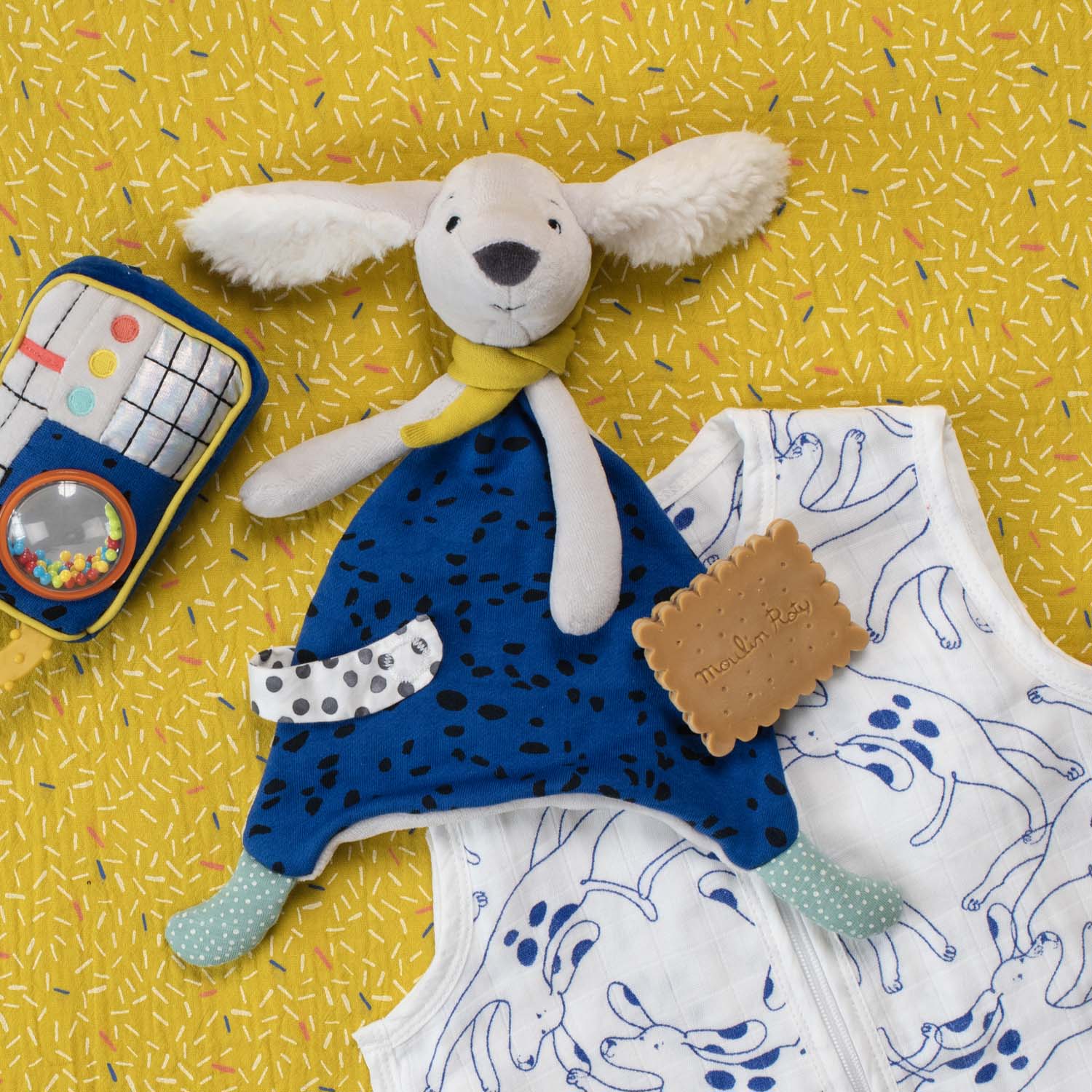 Paturica Doudou pentru bebelusi Pilou Moulin Roty