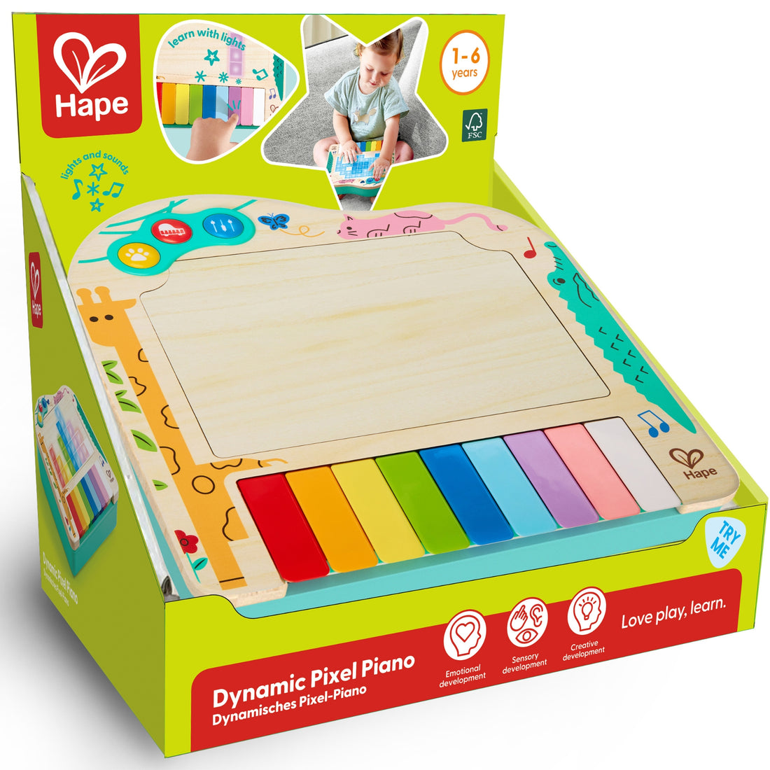 Pian muzical interactiv cu pixeli dinamici, 1+ ani | Hape