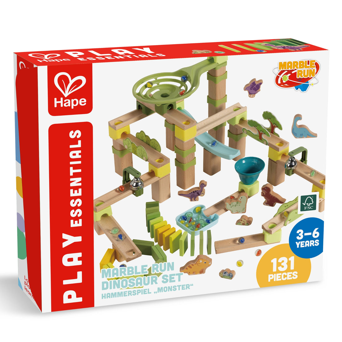 Pistă de bile - Marble Run Dino Adventure, 3+ ani | Hape