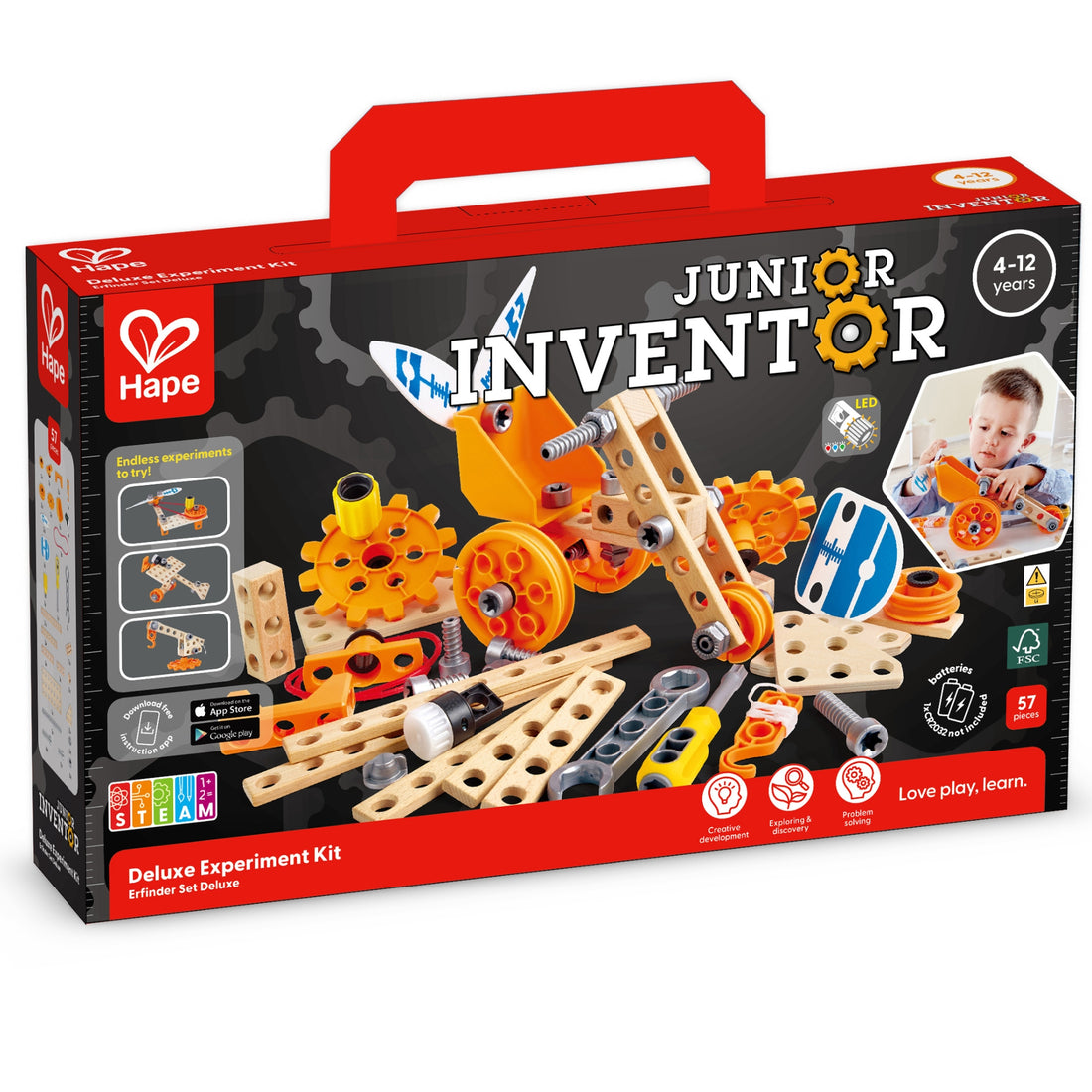 Kit de experimente de lux - Junior Inventor, 57 piese, 4+ ani | Hape