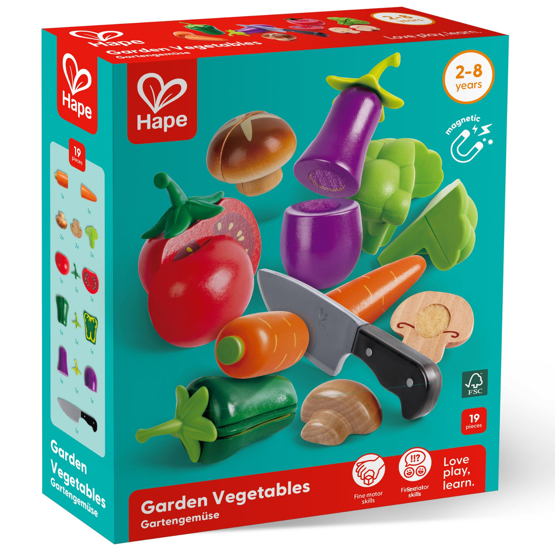 Joc de rol - Set legume de tăiat din lemn, 19 piese, 3+ ani | Hape