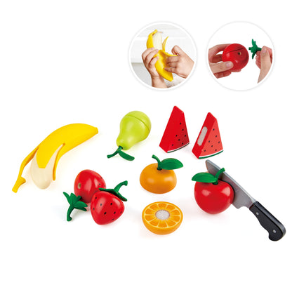Joc de rol - Set fructe de tăiat din lemn - Healthy Fruit, 18 piese, 3+ ani | Hape