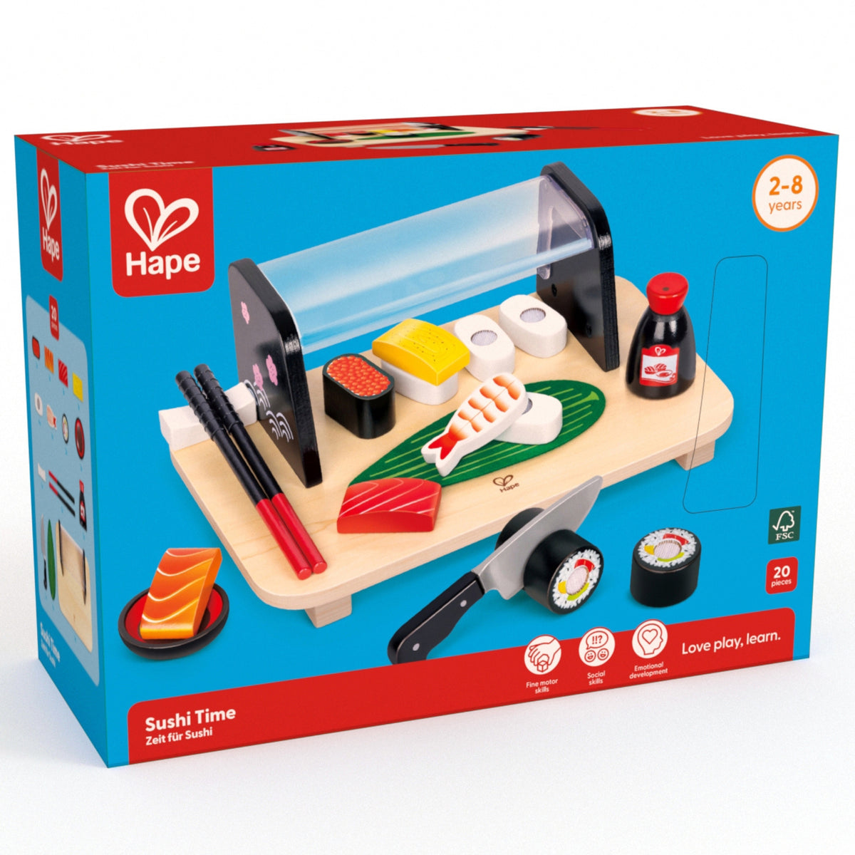 Joc de rol - Set Sushi din lemn, 20 piese, 3+ ani | Hape