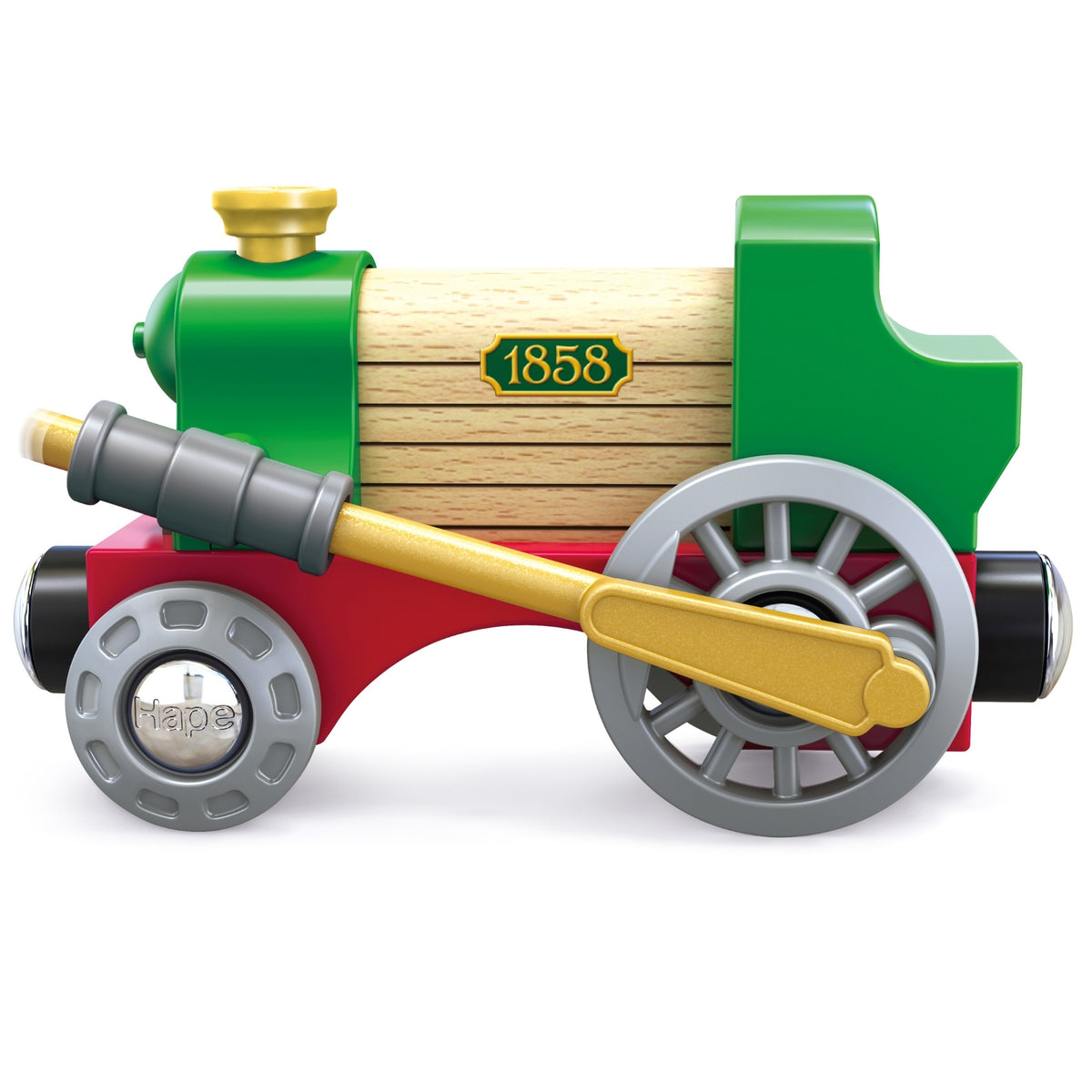 Trenuleț din lemn cu gară retro – Retro Train &amp; Station, 40 de piese, 3+ ani | Hape
