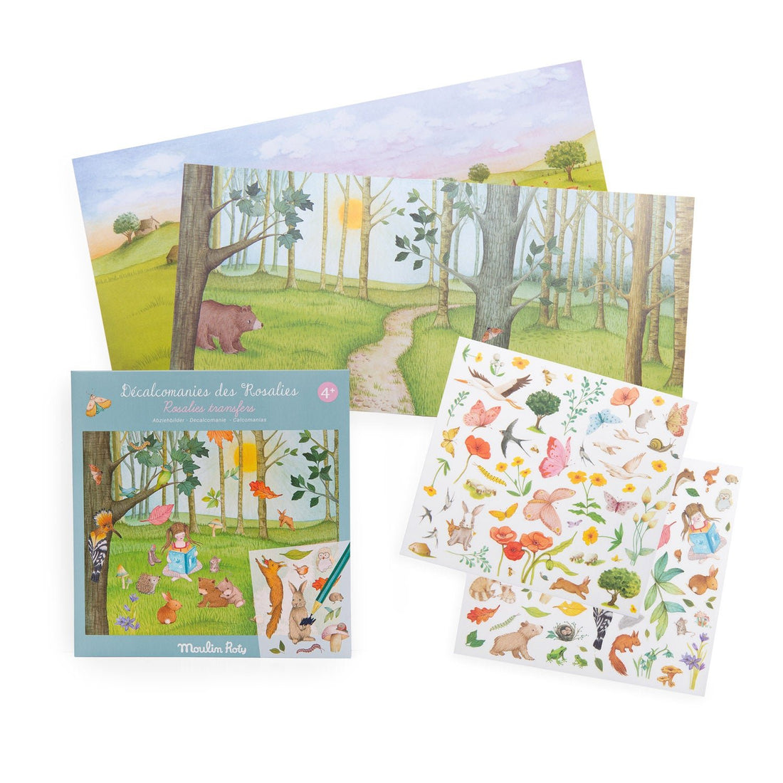 Abţibilduri - Abţibilduri de transfer (Decal) - Les Rosalies, 4+ ani | Moulin Roty - 1